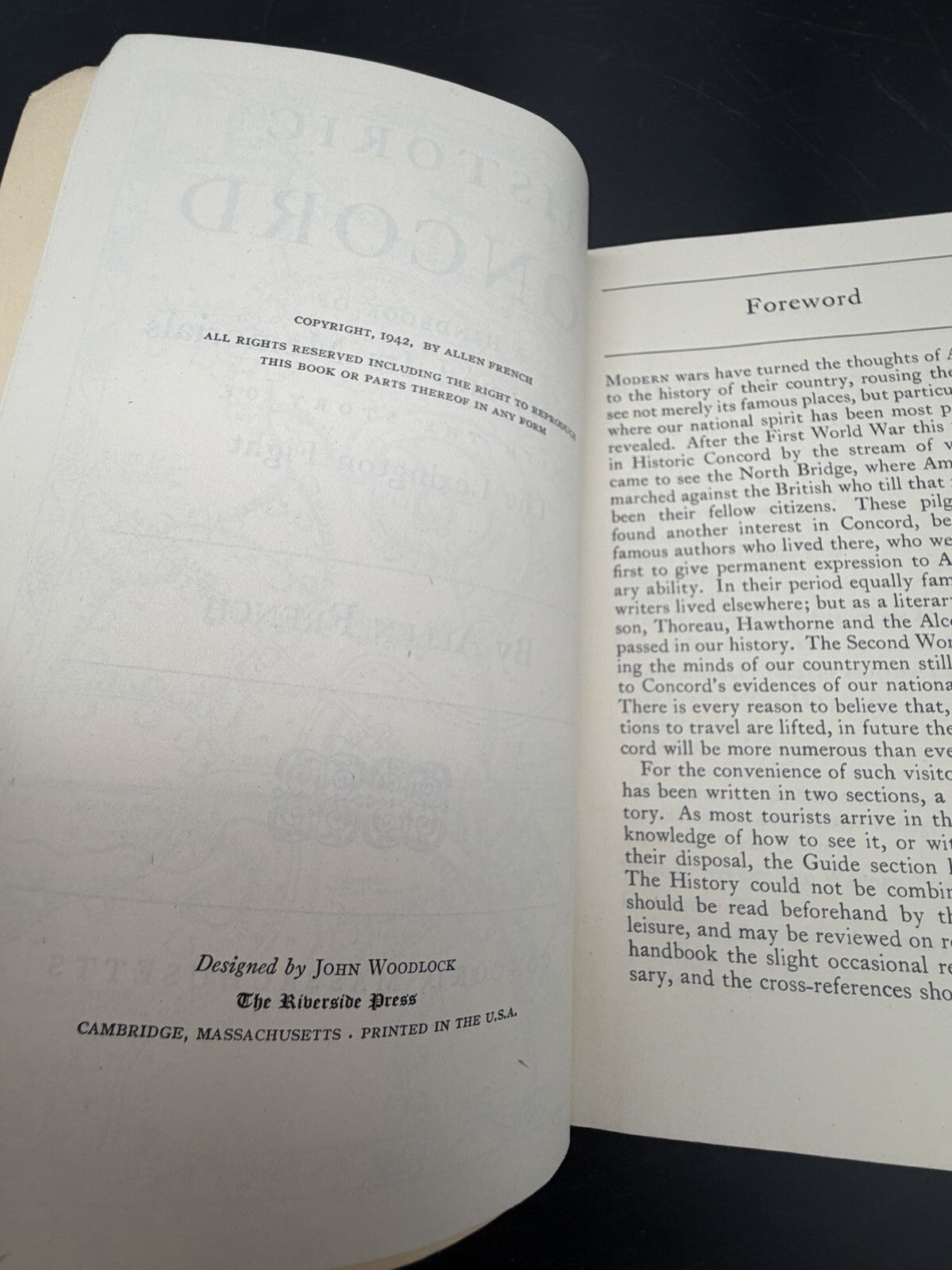 Book, Historic Concord: A Handbook of Its Story and Its Memorials 1942