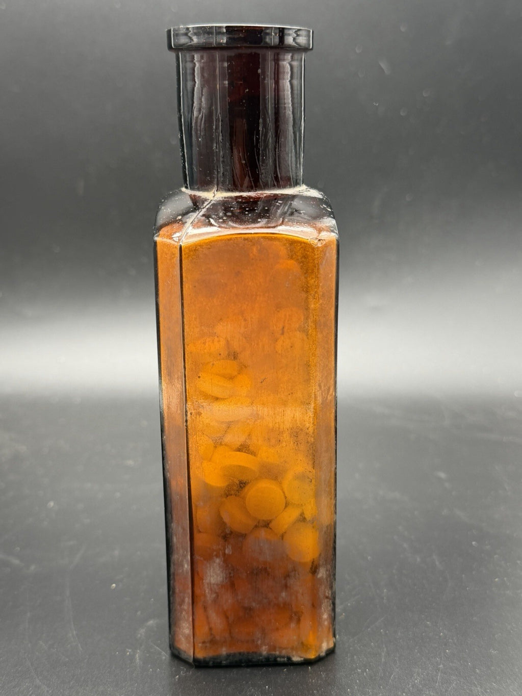 Antique Schieffelin and Co. Acetanilide Amber Glass Bottle w Label Quack Medicine