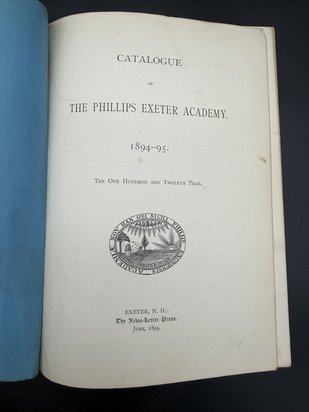 1894-95 Phillips Exeter Academy Catalogue - Exeter NH Prep School Ephemera Paper