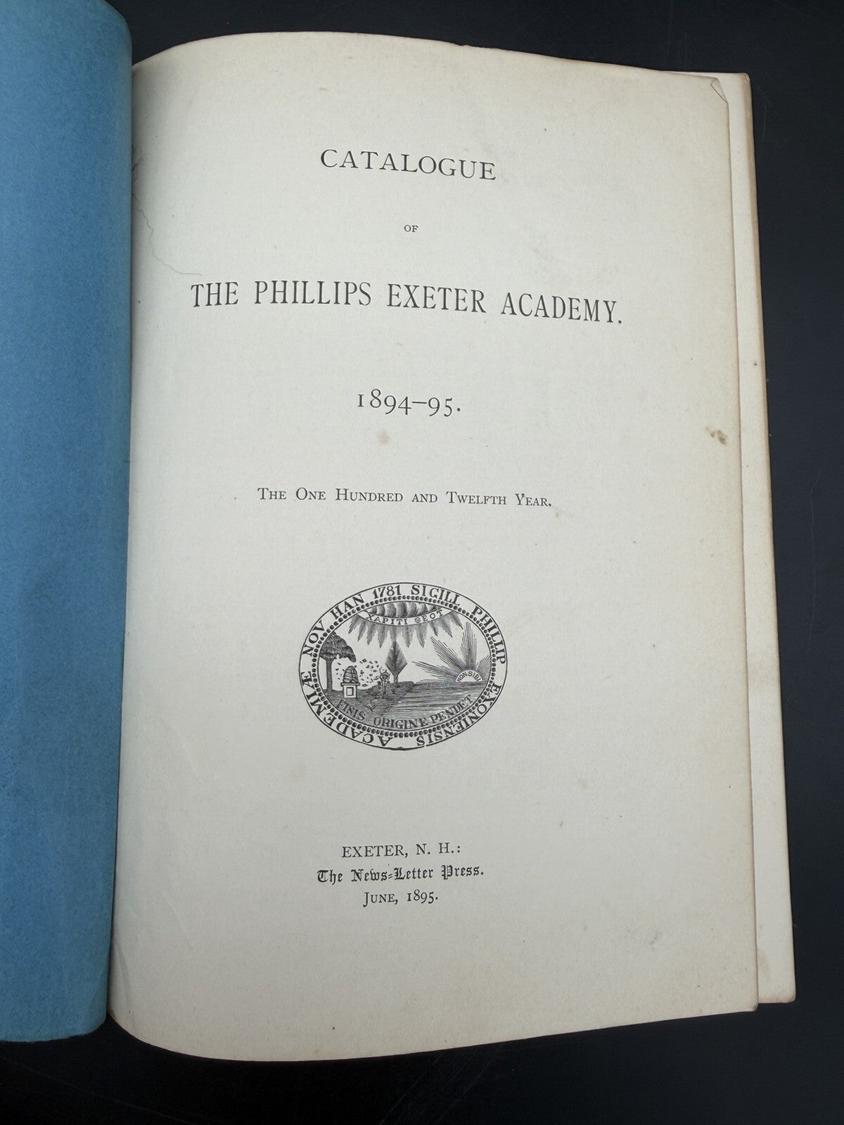 1894-95 Phillips Exeter Academy Catalogue - Exeter NH Prep School Ephemera Paper
