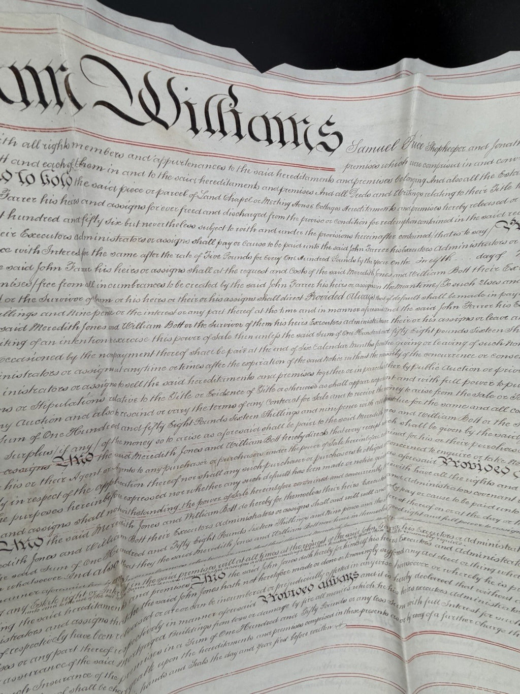 1860 Antique Vellum Mortgage Indenture – Denbighshire, Wales – Legal History
