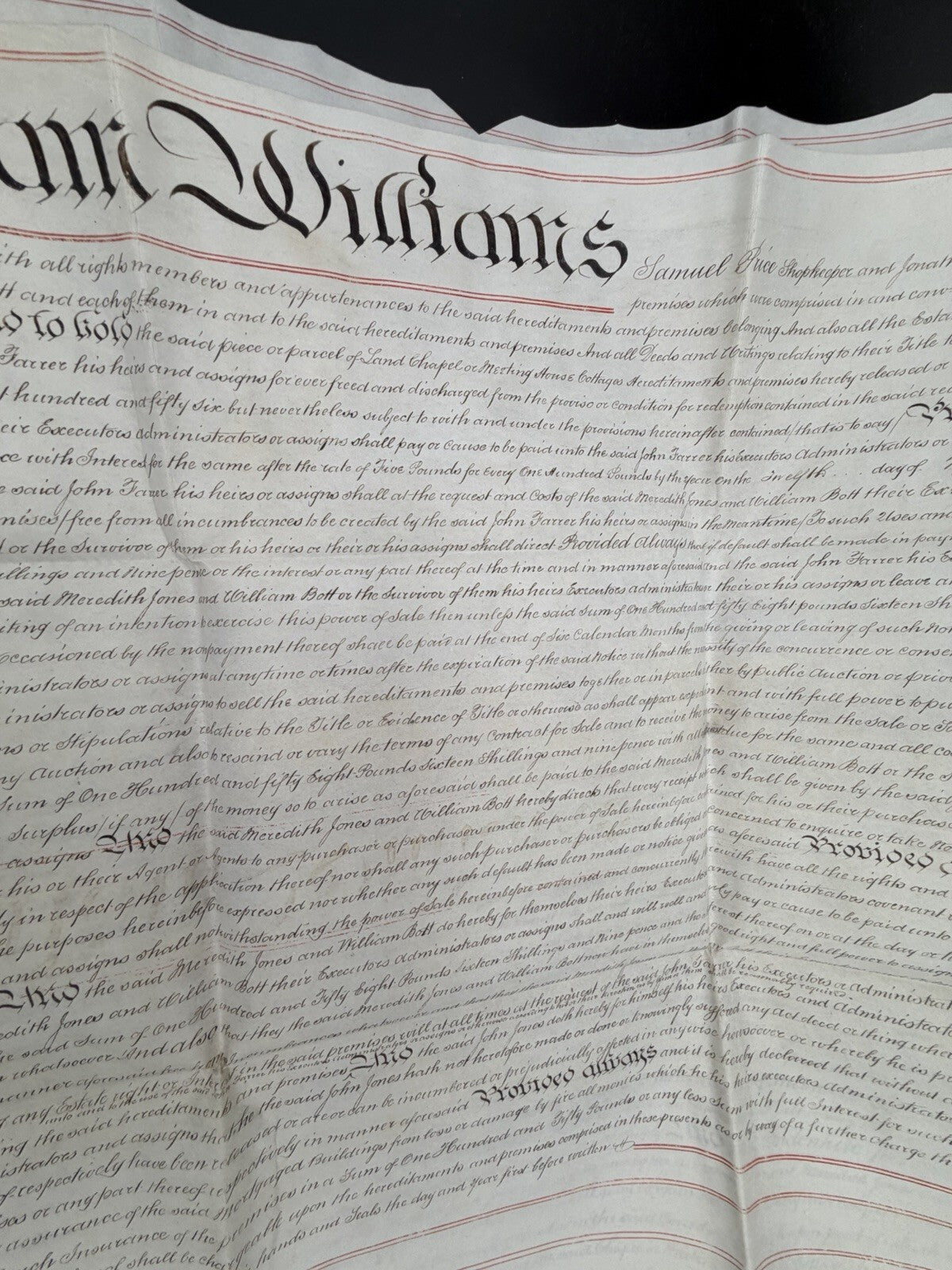 1860 Antique Vellum Mortgage Indenture – Denbighshire, Wales – Legal History