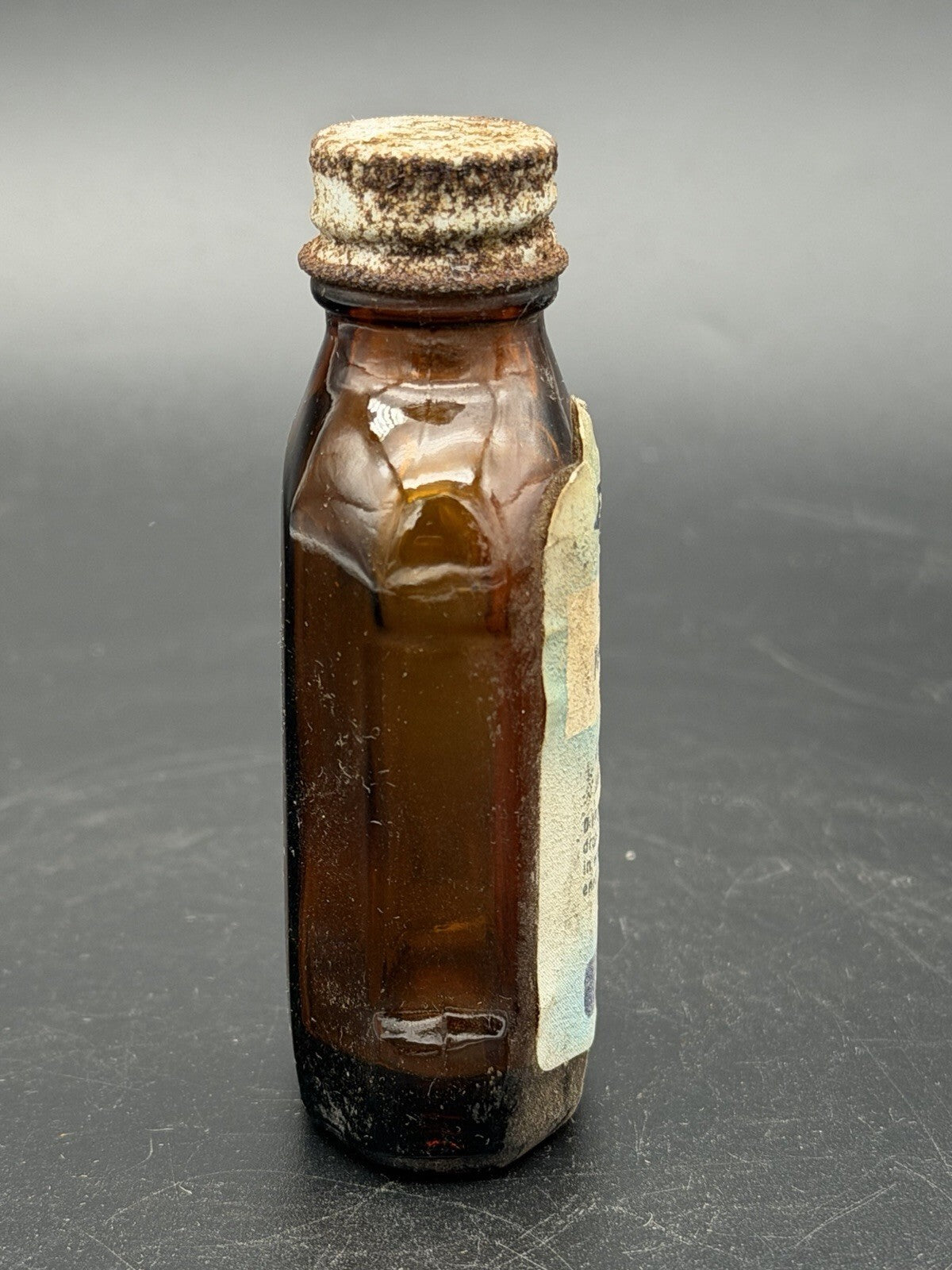 Vintage Whelco Spirit Of Peppermint Amber Glass Bottle 1 Oz Paper Label