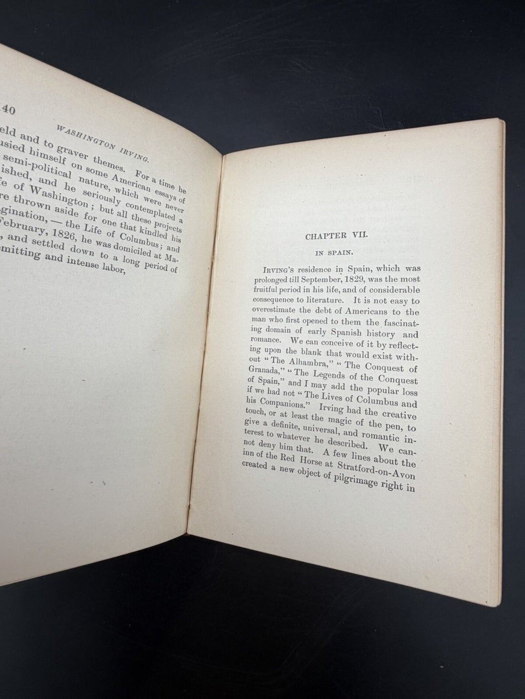 Antique Book 1891 Washington Irving Biography Charles Dudley Warner Inscribed Bookplate