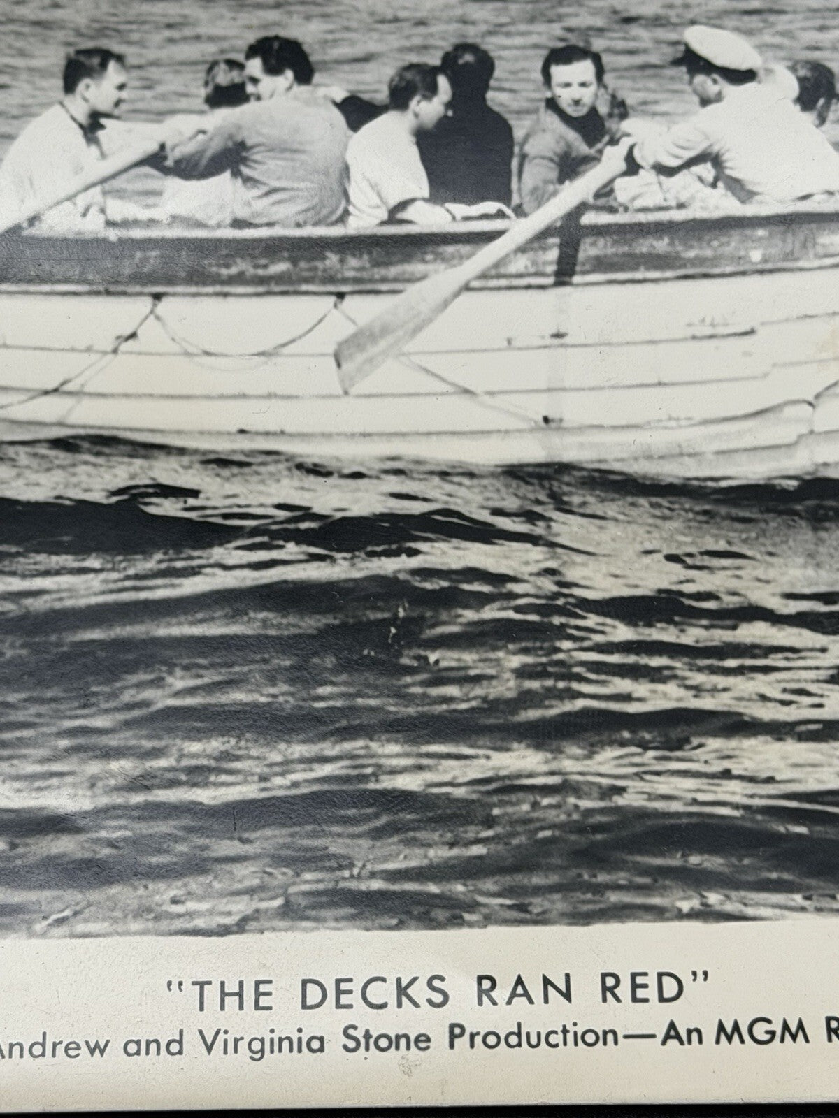 The Decks Ran Red 1958 Vintage Movie Still Photo Lifeboat Ship MGM 58/379