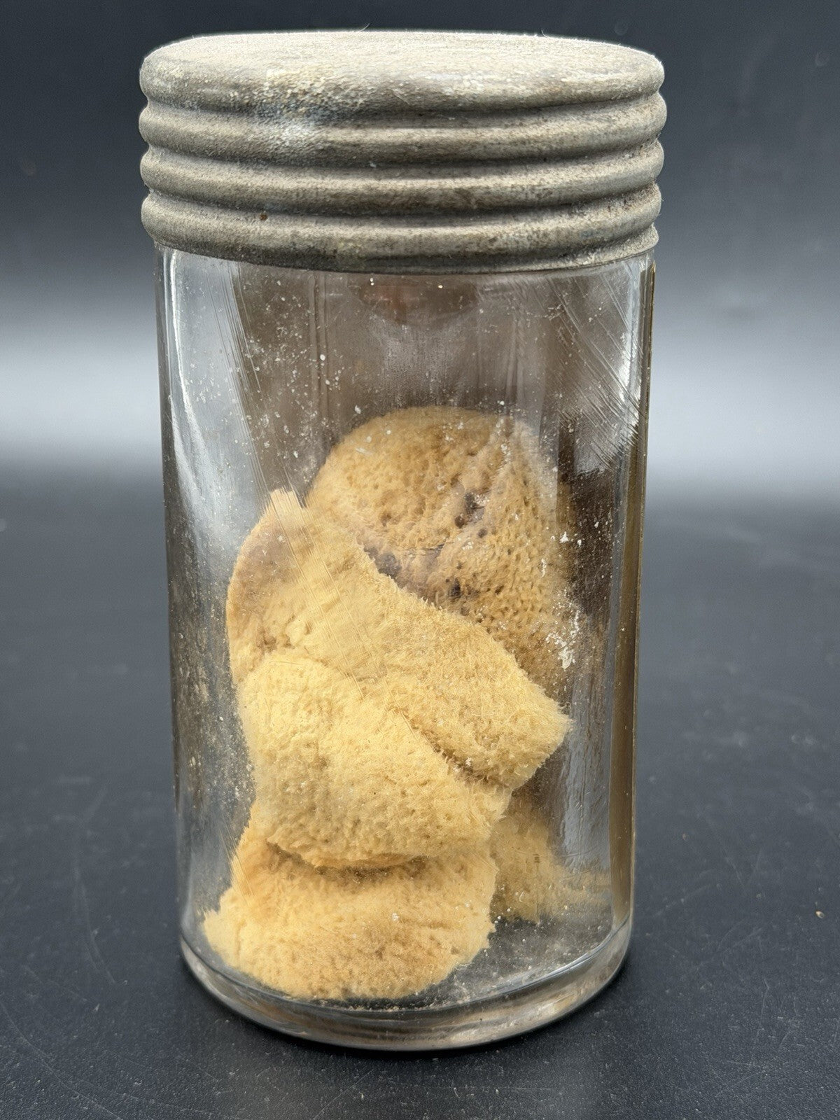 Antique Antiseptic Zimocca Sponges Surgical Medical Jar Display Oddity RARE
