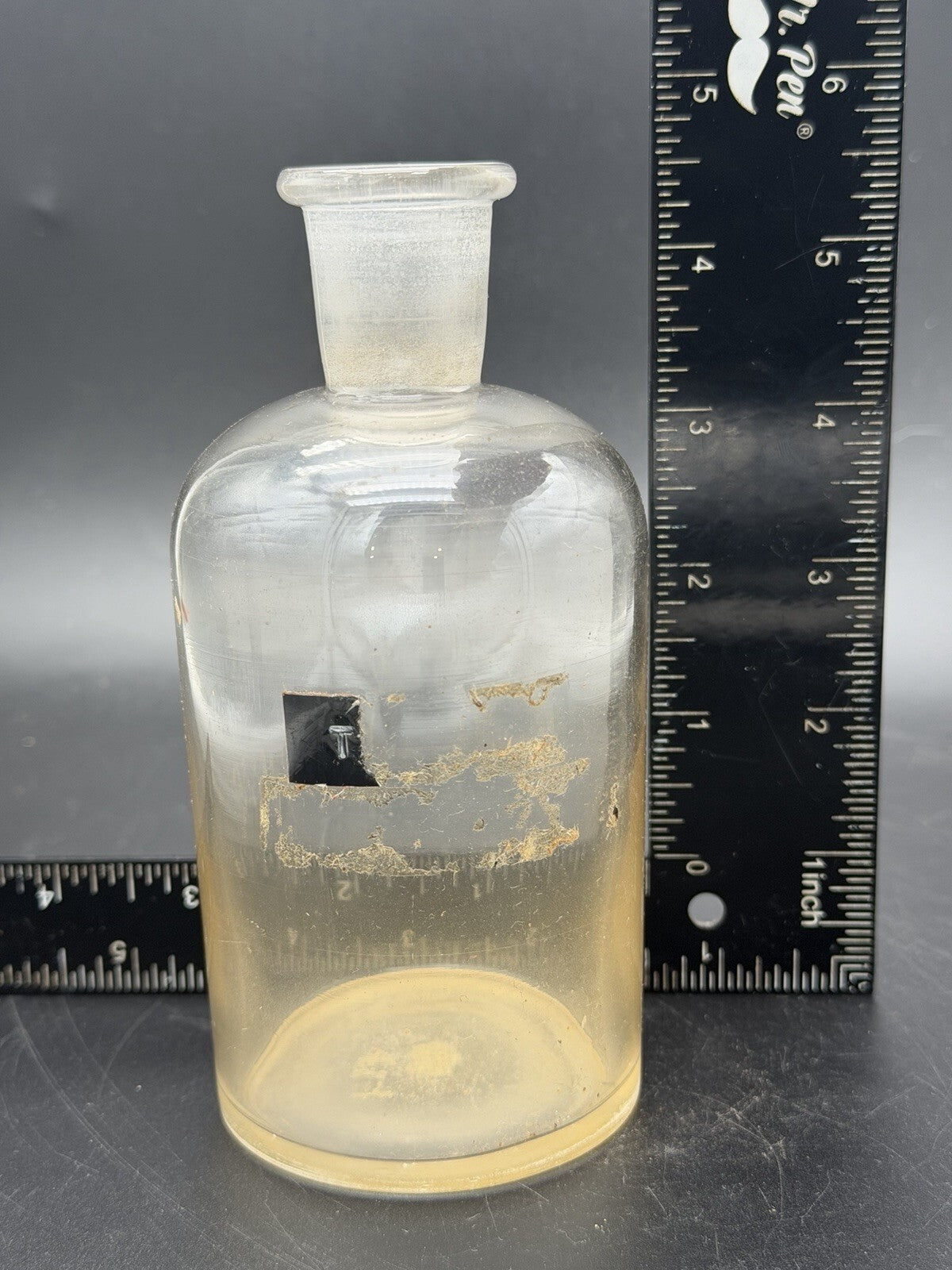 Antique Clear Glass Apothecary Jar Ground Stopper Pharmacy Bottle No Stopper