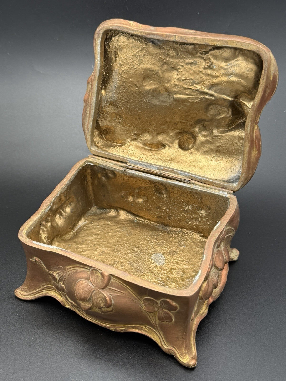 Antique Jennings Brothers JB 645 Art Nouveau Jewelry Casket Trinket Box