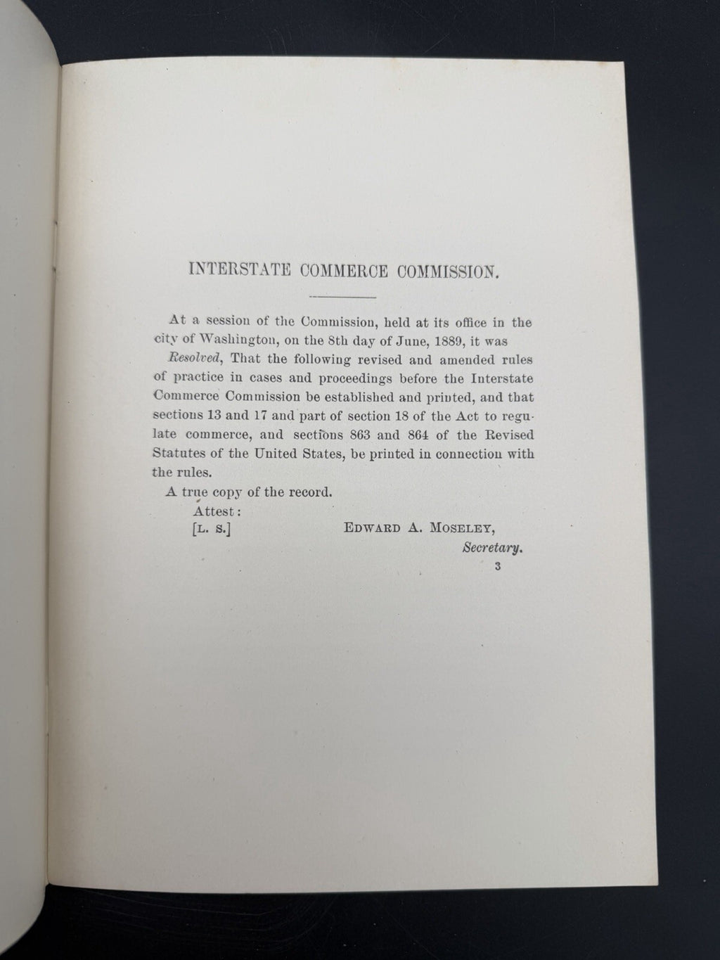 1889 Interstate Commerce Commission Rules of Practice Pamphlet GPO Railroad