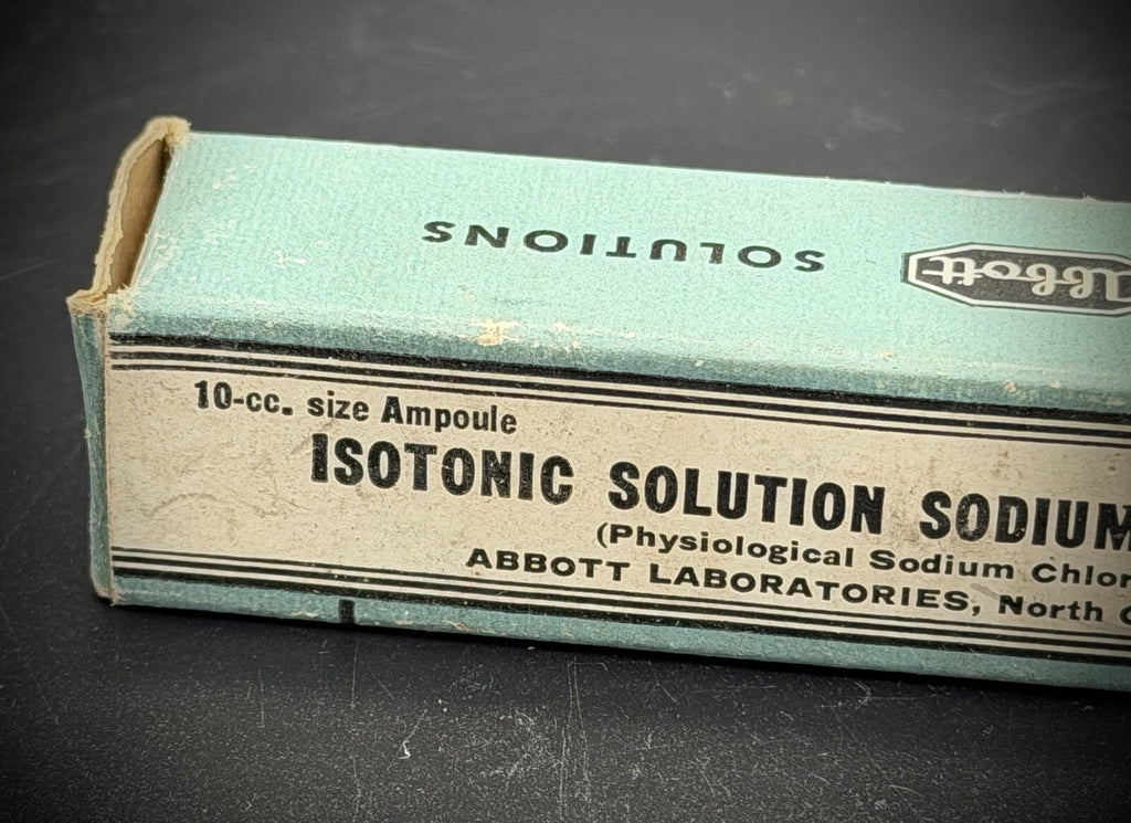Antique Abbott Isotonic Sodium Chloride Saline Ampoule Box Medical