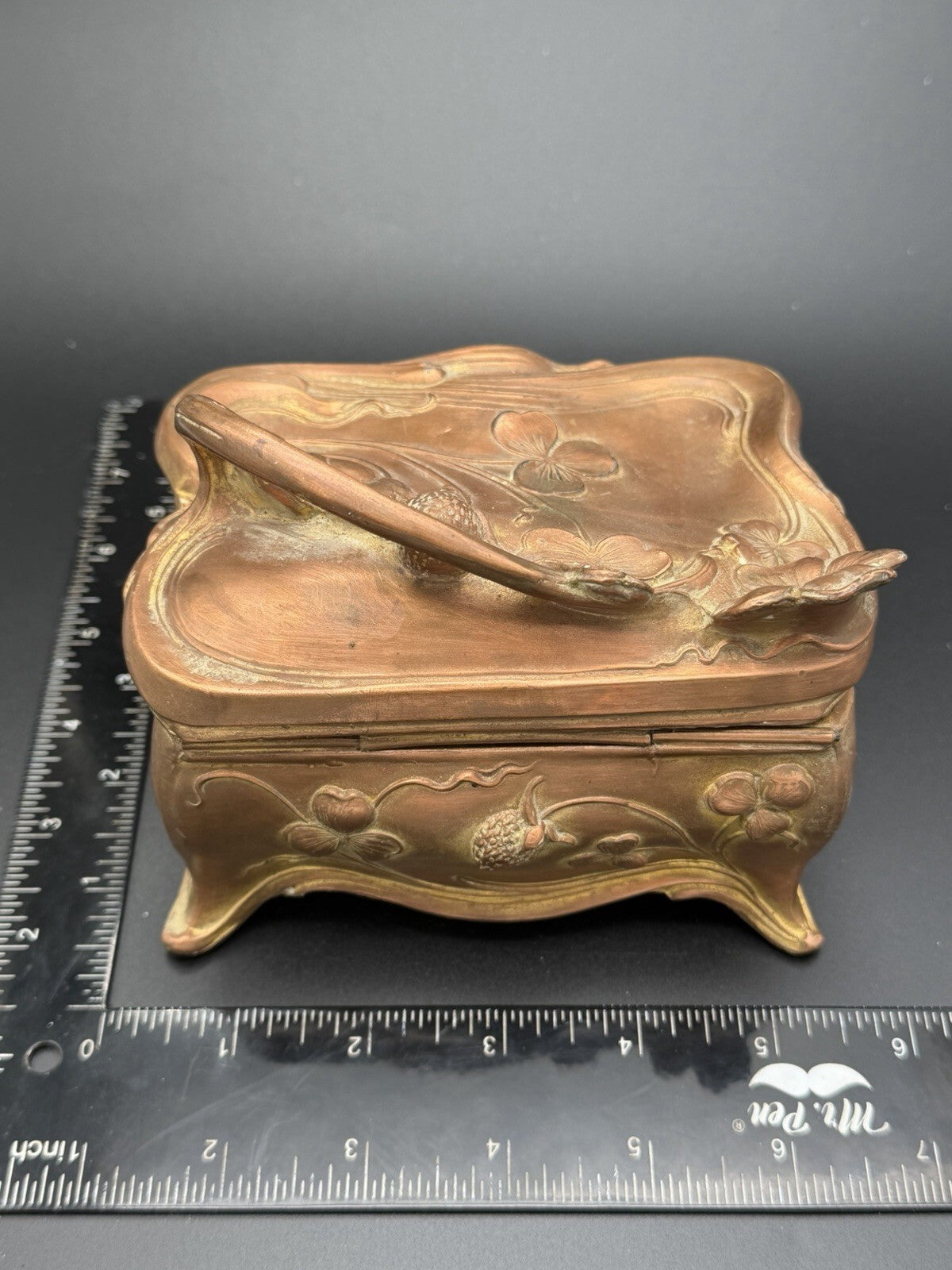 Antique Jennings Brothers JB 645 Art Nouveau Jewelry Casket Trinket Box