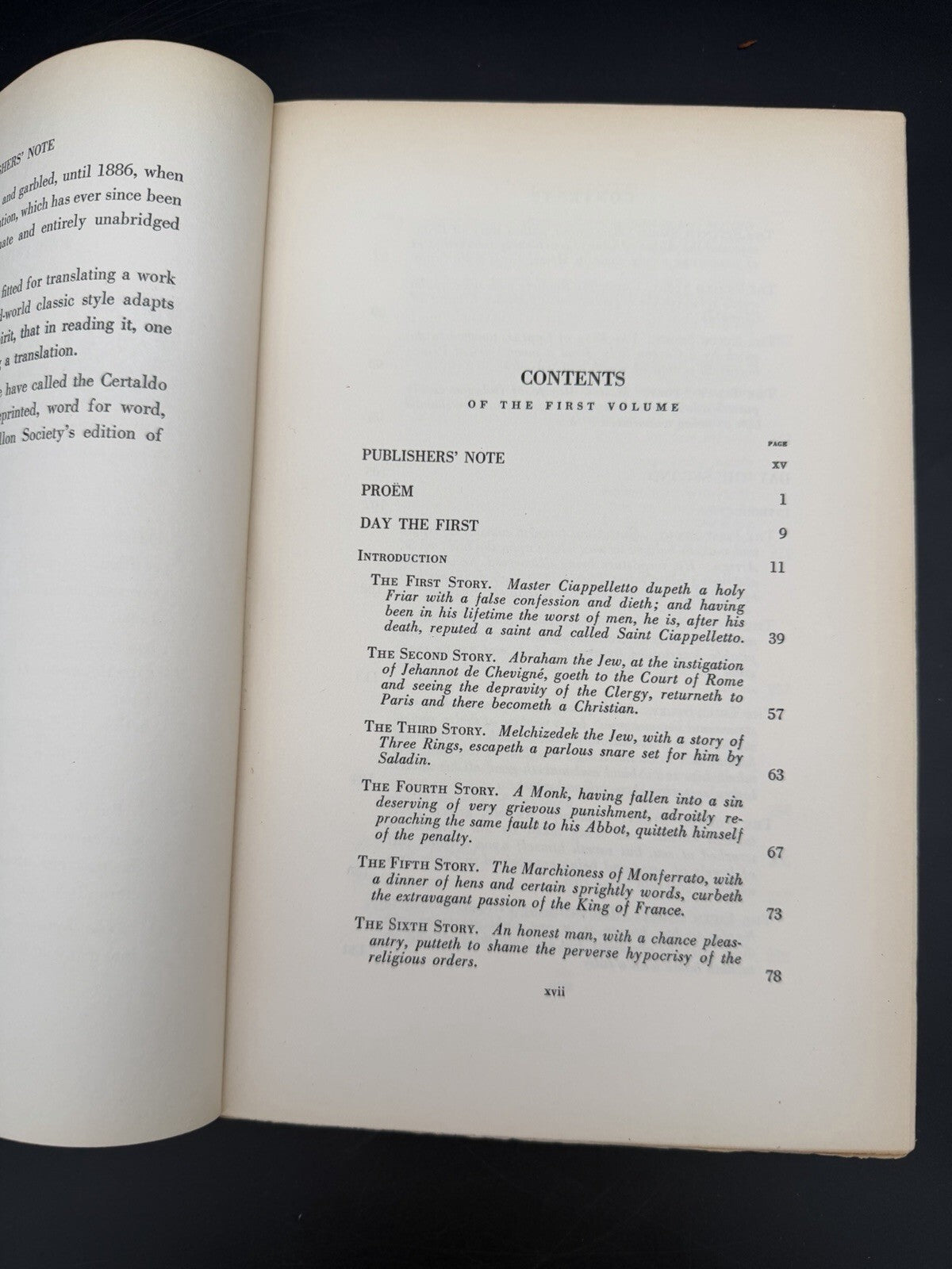 The Decameron, Boccaccio, Vol 1, 1928, J.P. Horn, AS-IS for Restoration