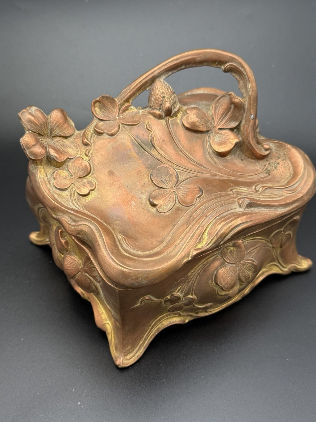 Antique Jennings Brothers JB 645 Art Nouveau Jewelry Casket Trinket Box