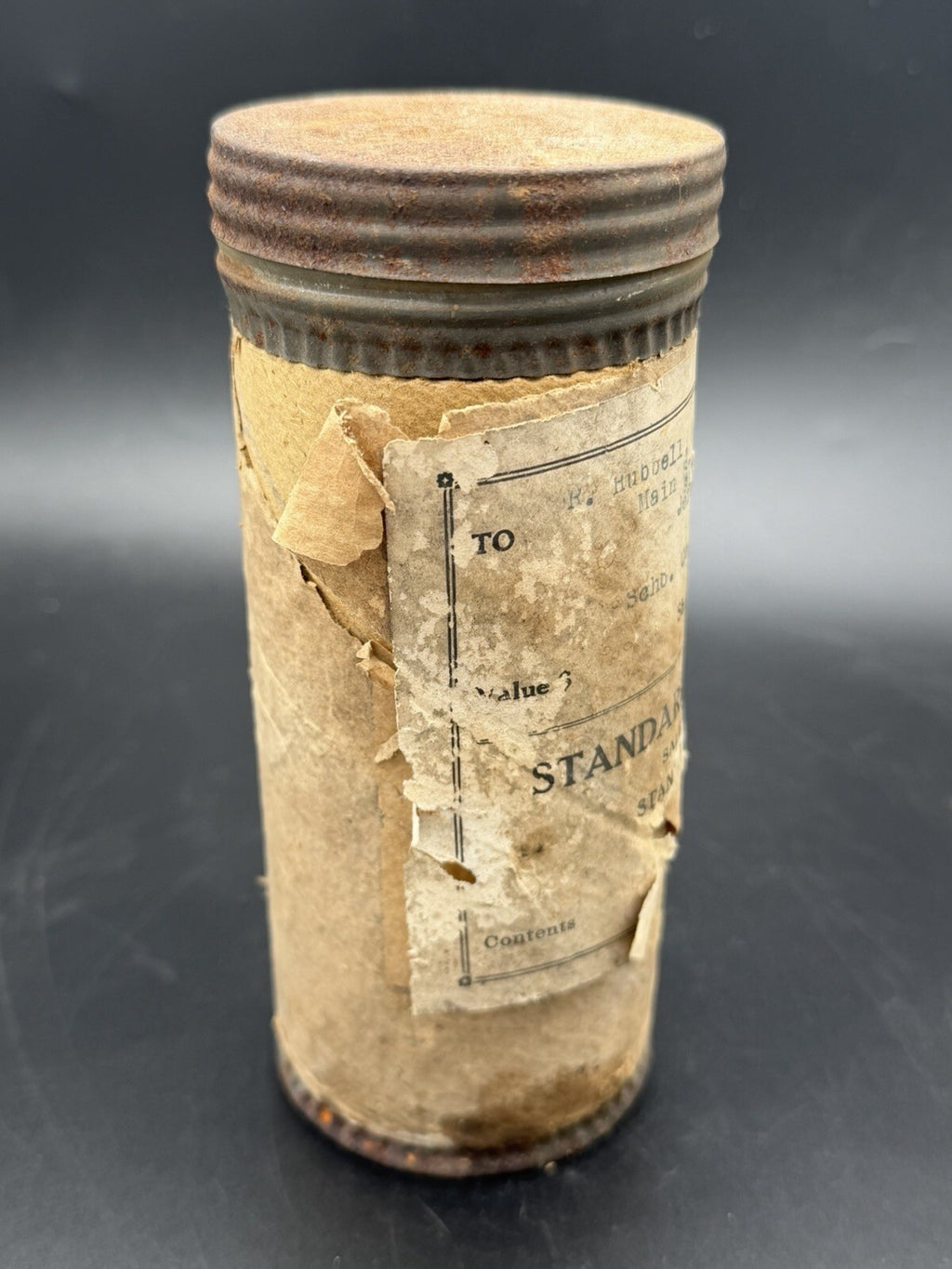 Antique Standard Oil Company Shipping Tin w/ Original Addressed Label