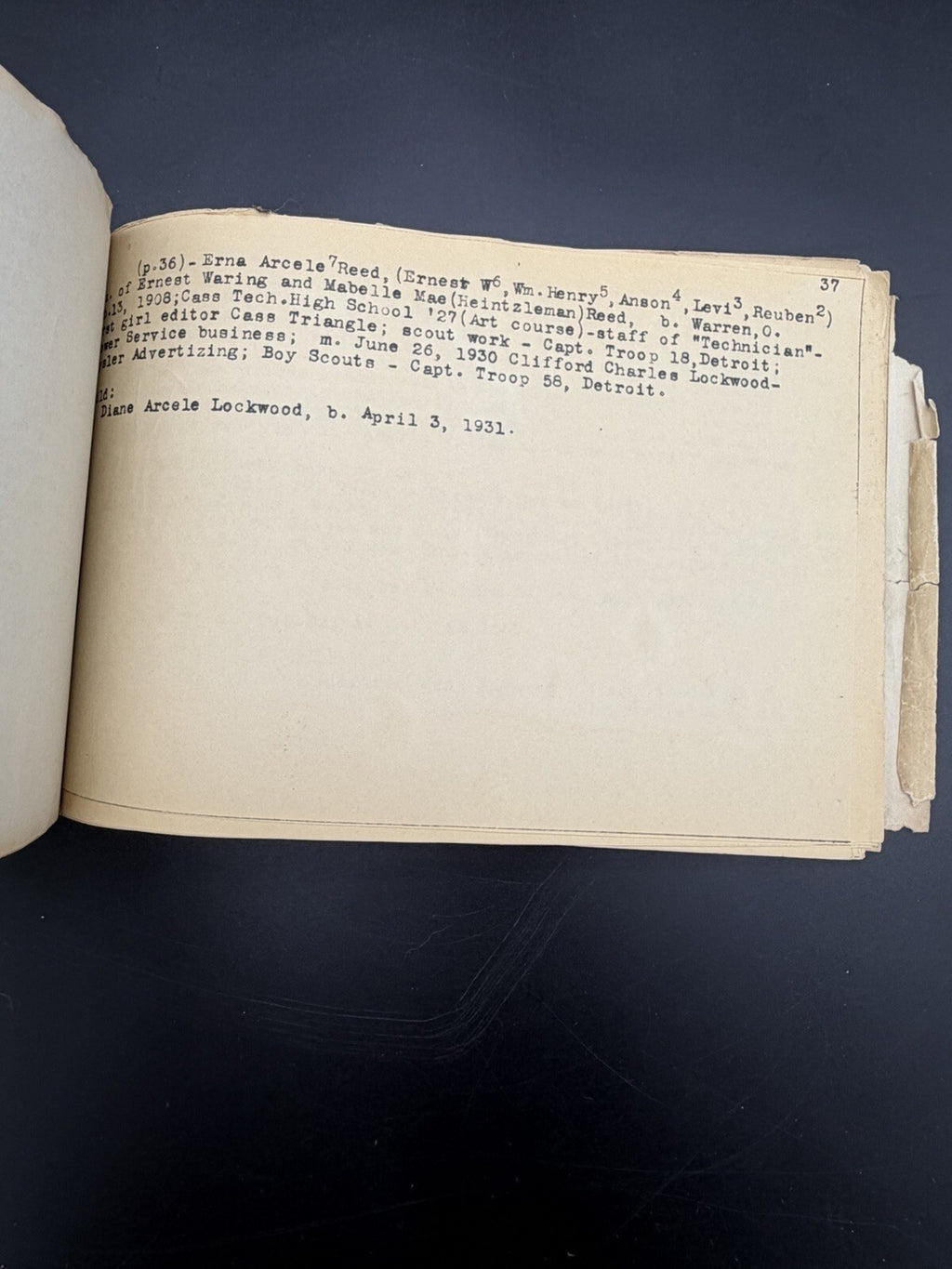 1932 Levi and Lucinda Read Ancestors and Descendants Family Genealogy Book