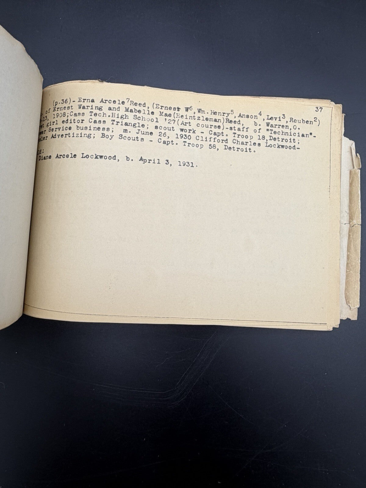1932 Levi and Lucinda Read Ancestors and Descendants Family Genealogy Book