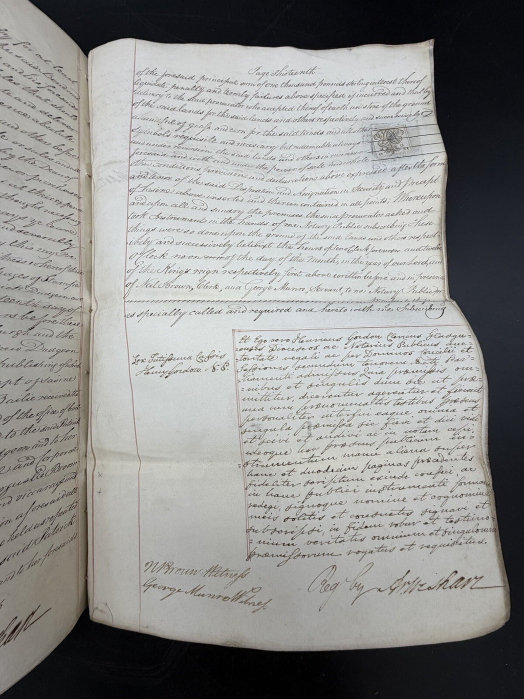1826 Scottish Instrument of Sasine Vellum Legal Document Scotland Genealogy