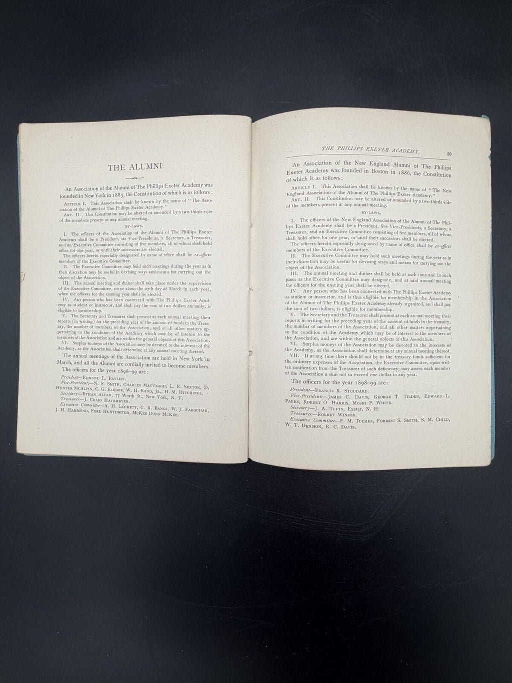 1897-98 Catalogue Phillips Exeter Academy NH Prep School Booklet