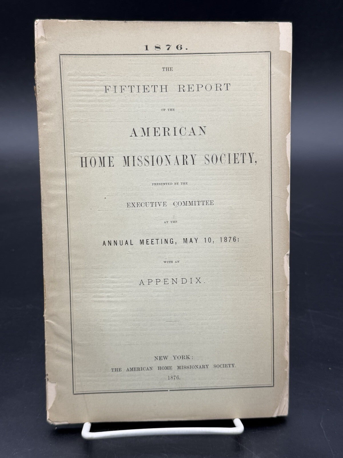 Antique 1876 Fiftieth Report American Home Missionary Society Booklet Ephemera