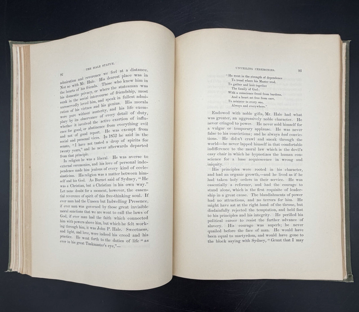 Antique Book 1892 The Statue of John P Hale New Hampshire Unveiling William E. Chandler HC