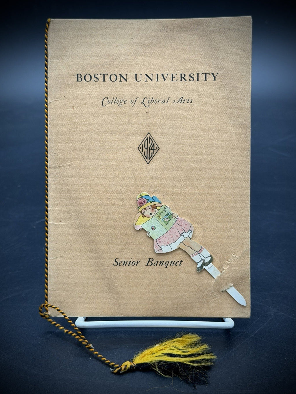 1924 Boston University College of Liberal Arts Senior Banquet Program – Rare