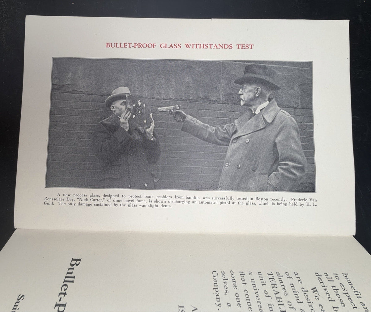 1921 Bullet-Proof & Non-Shatterable Glass Corp Stock Prospectus Pamphlet