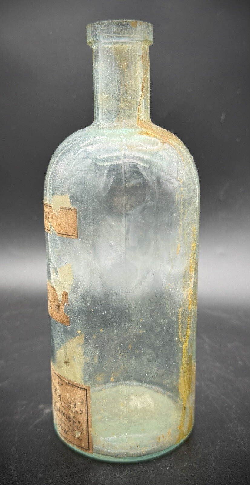 Antique PJ Noyes Pharmacy Bottle Tinct Ferri Mur 1880 NH Apothecary