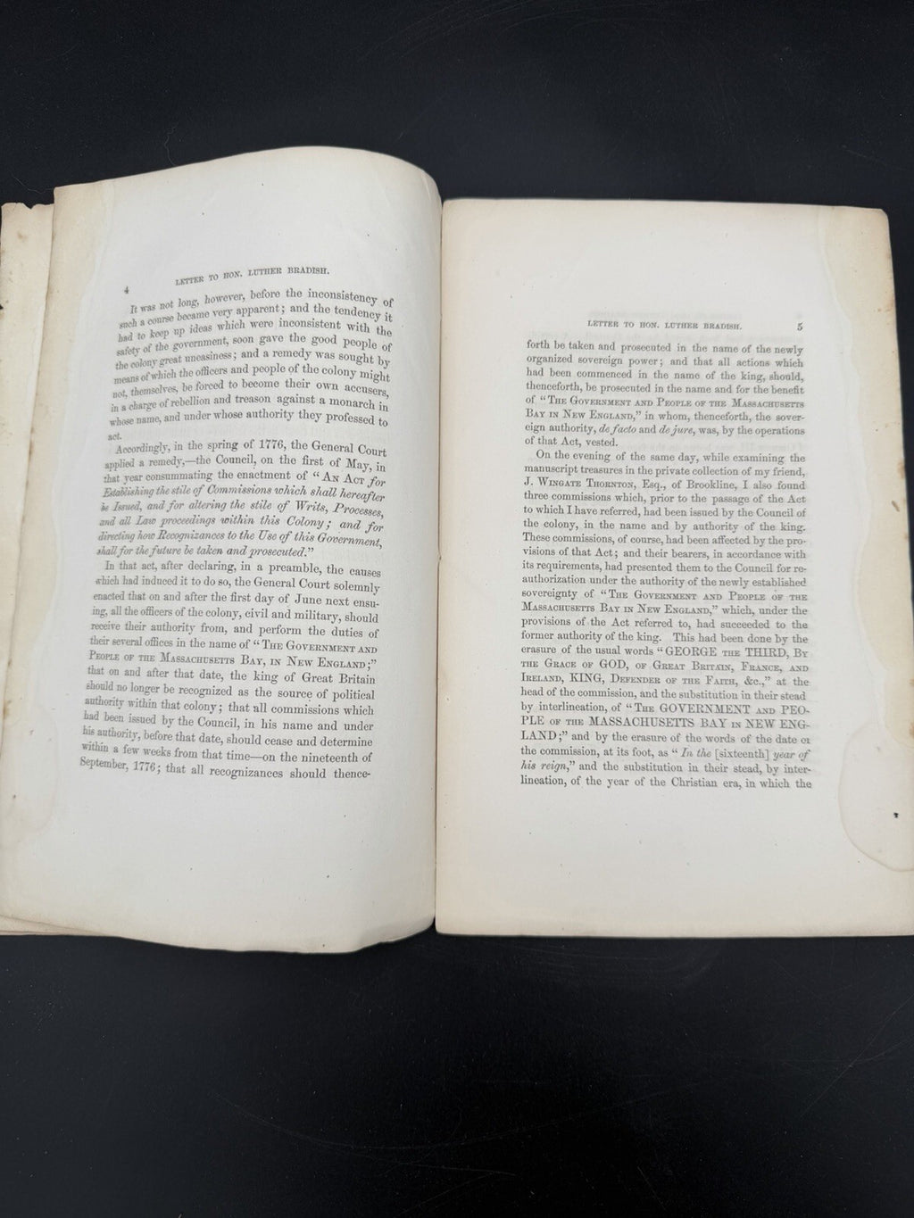 1862 Henry B. Dawson Pamphlet: MA Declaration of Independence 1776