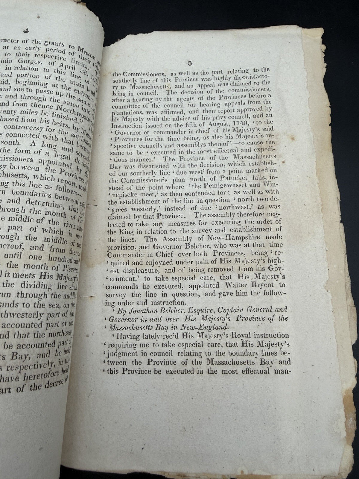 1828 Report of Commissioners: New Hampshire & Maine Boundary Survey - Uncut RARE