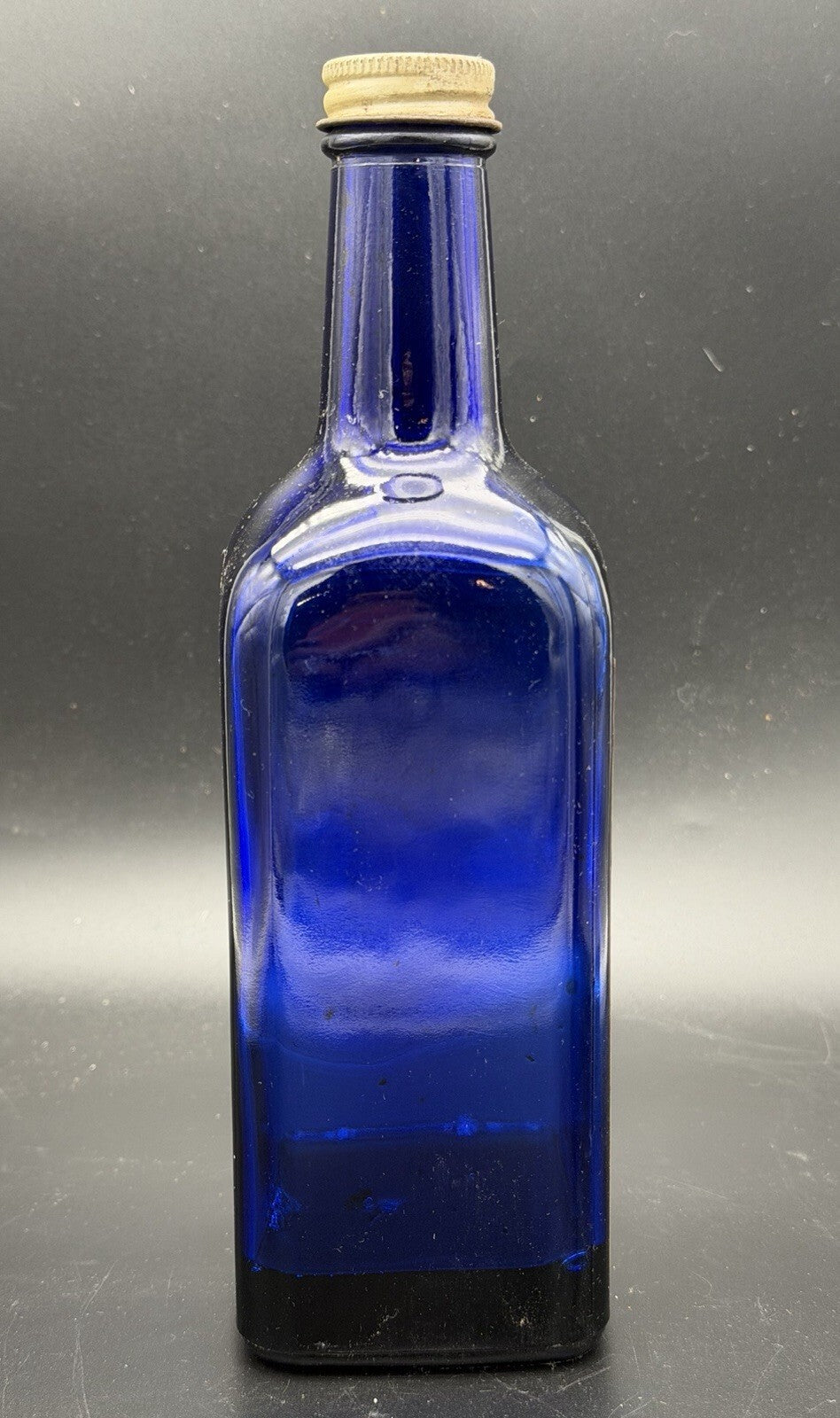 Vintage Cobalt Blue Elixir Peptenzyme Medicine Bottle Reed & Carnrick 1 Pint