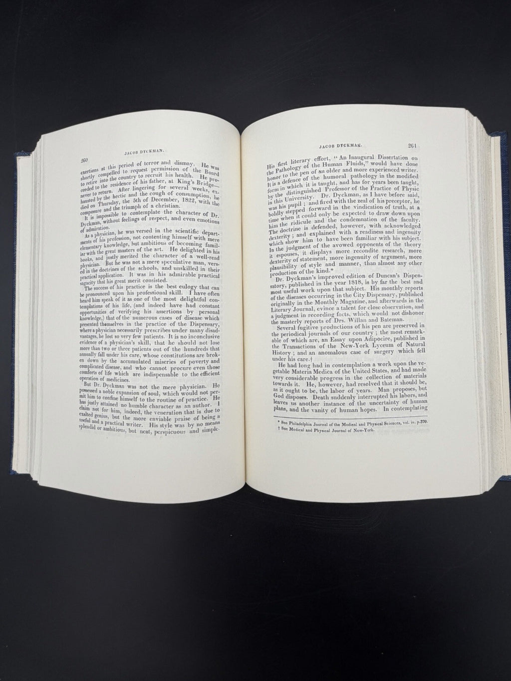 American Medical Book Biography of 1828 by James Thacher M.D.  1967 Print FINE