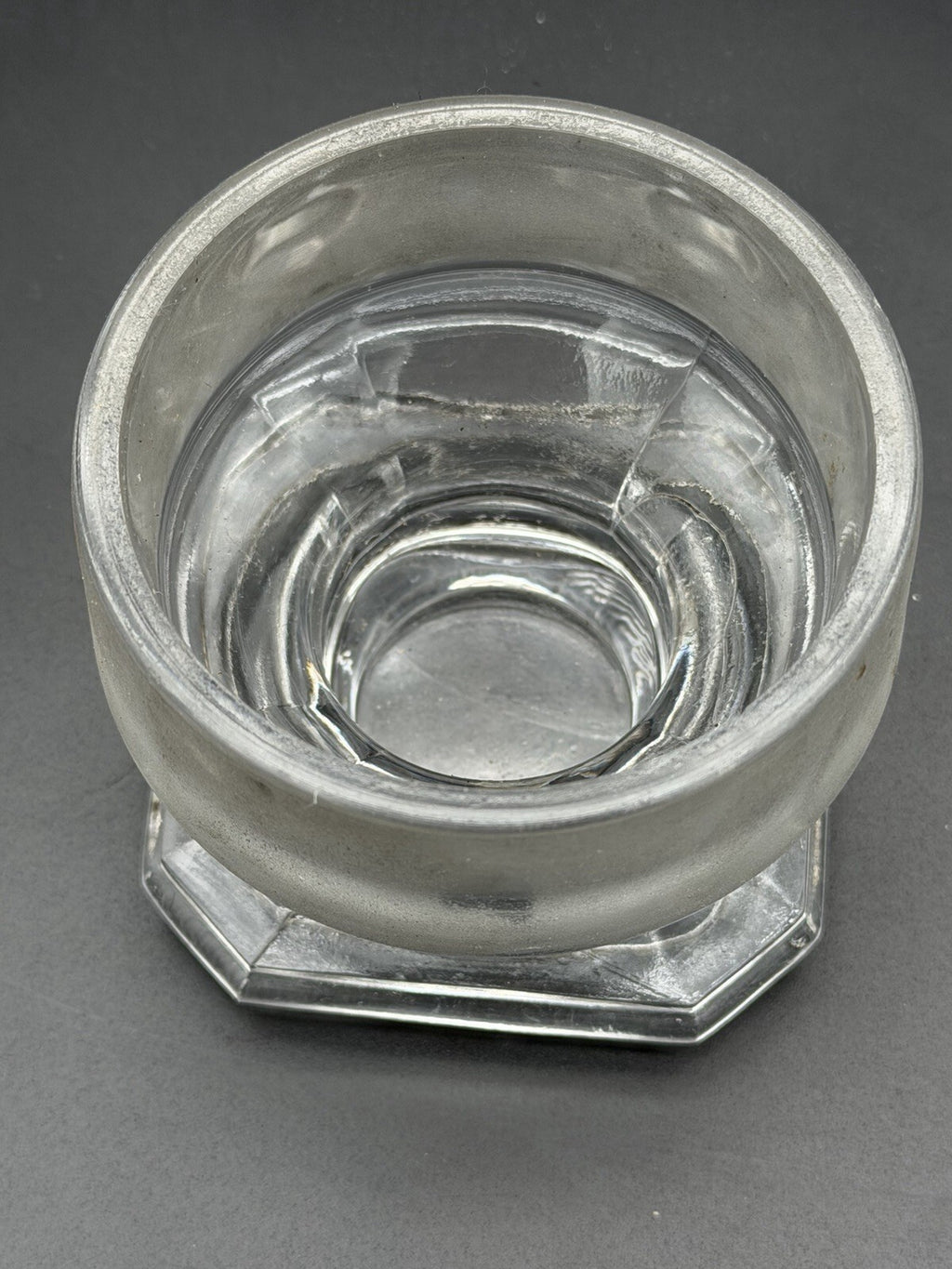 Antique Clear Glass Apothecary Jar Lid Old Replacement 3 1/4” Wide Square Top