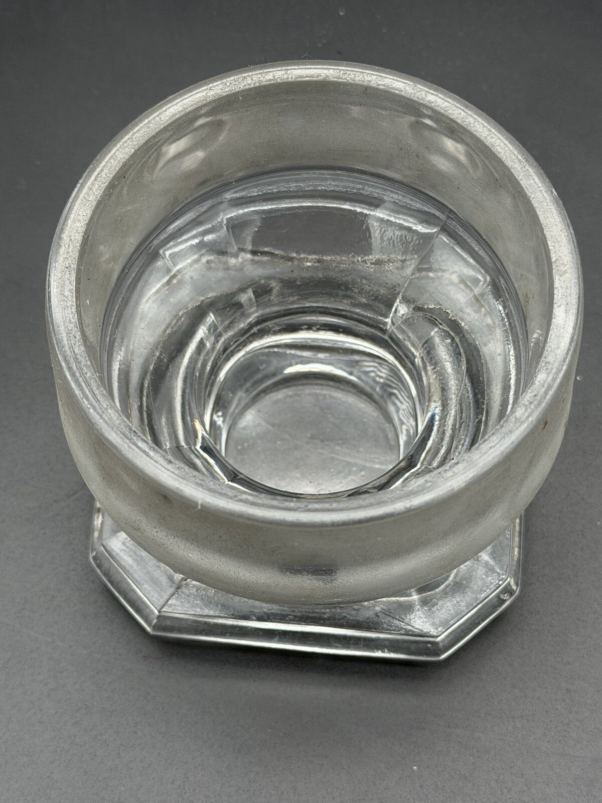 Antique Clear Glass Apothecary Jar Lid Old Replacement 3 1/4” Wide Square Top