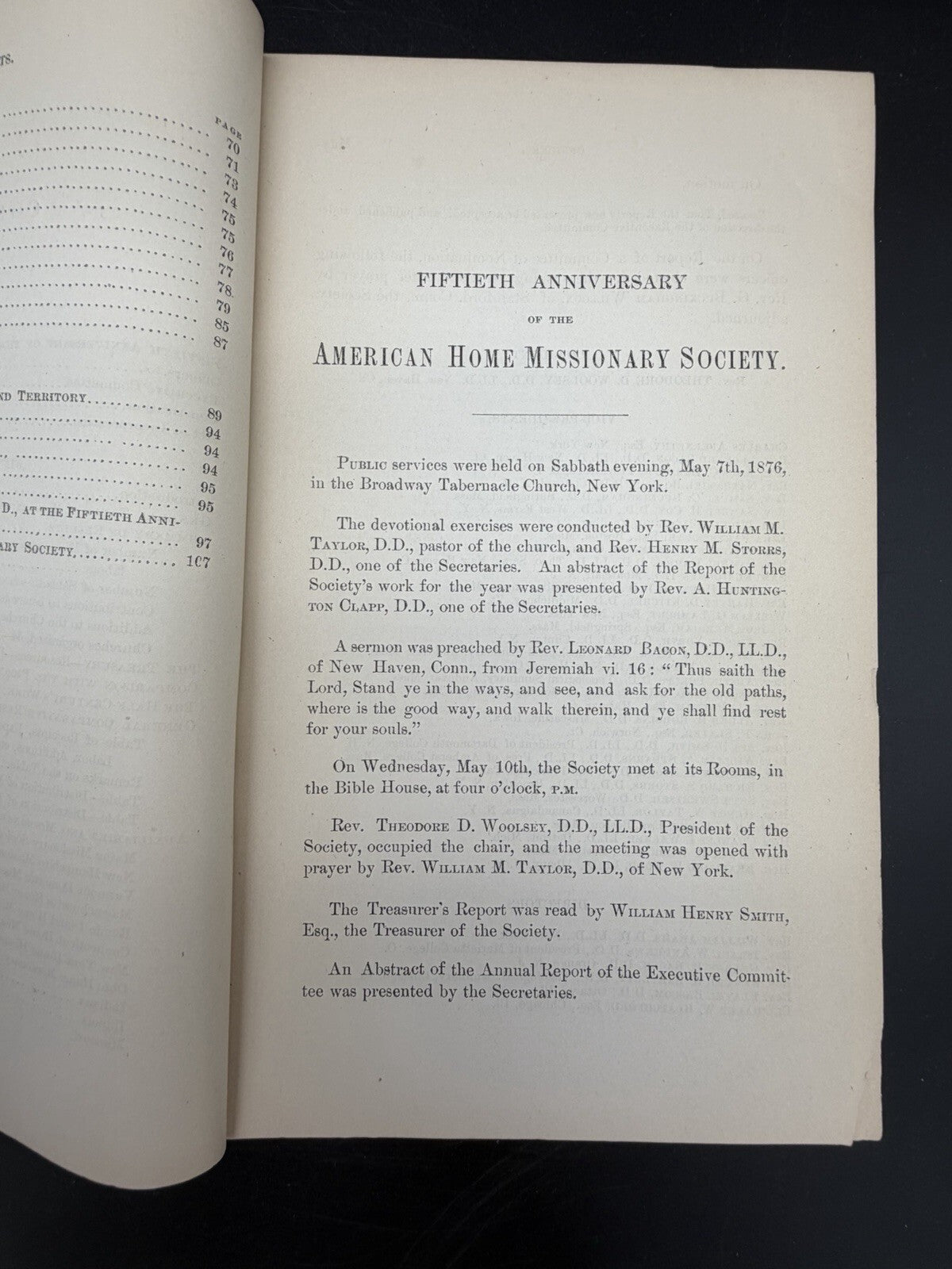 Antique 1876 Fiftieth Report American Home Missionary Society Booklet Ephemera