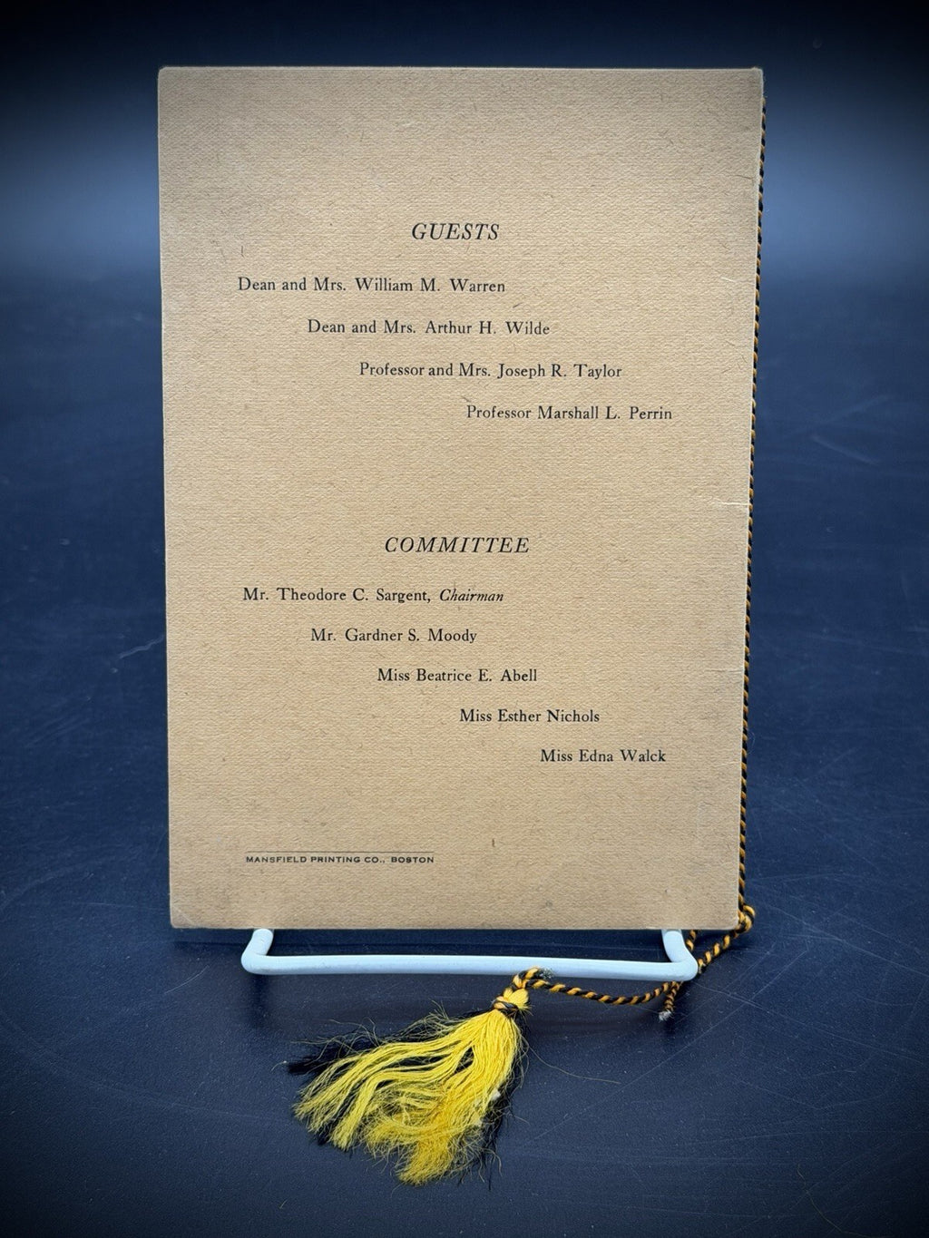 1924 Boston University College of Liberal Arts Senior Banquet Program – Rare