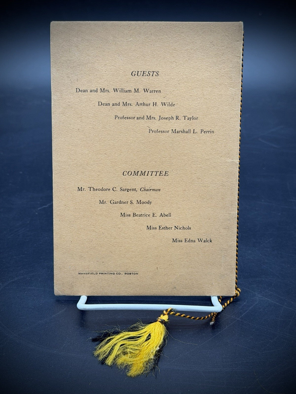 1924 Boston University College of Liberal Arts Senior Banquet Program – Rare