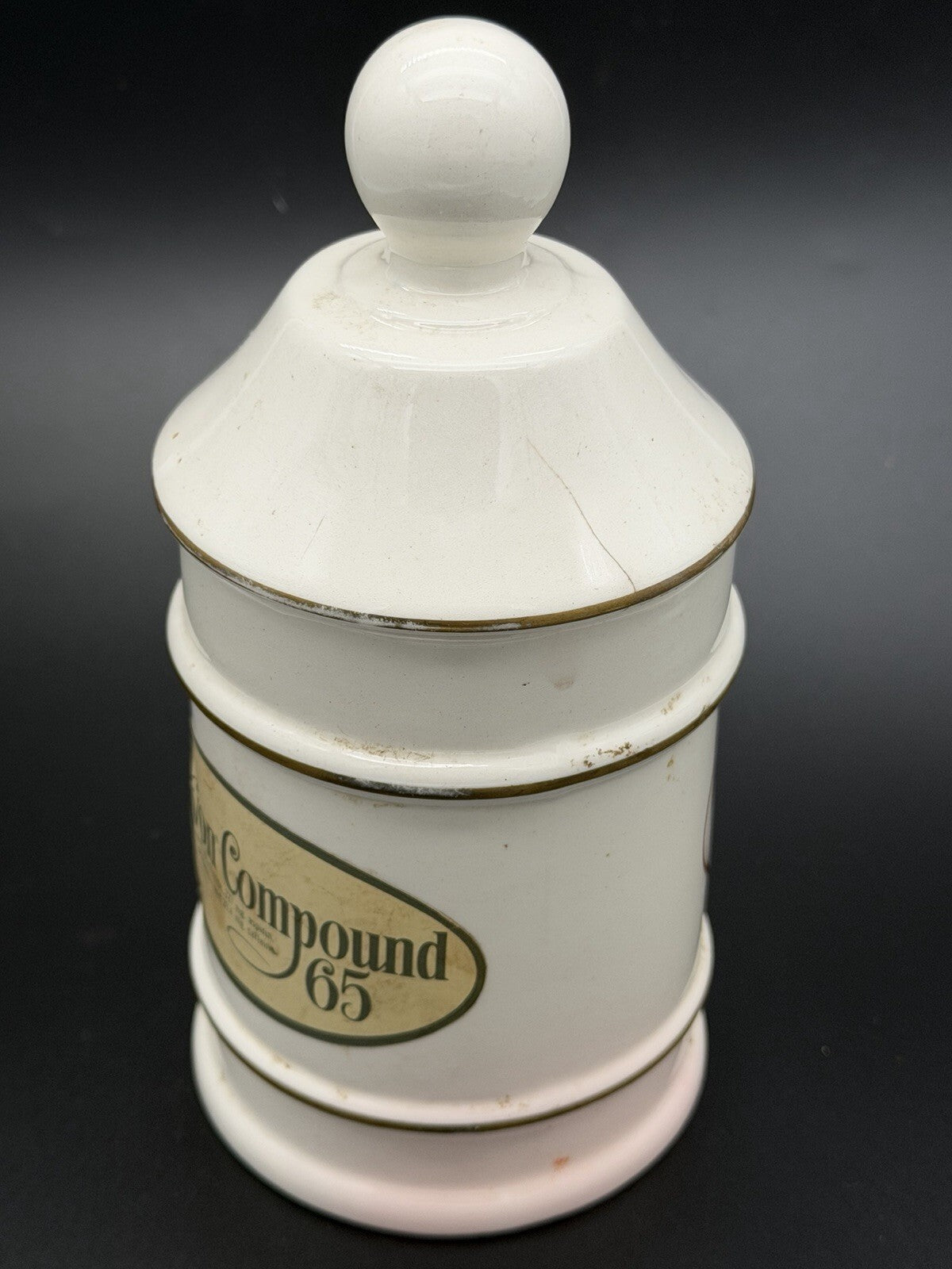 Vintage Lofisa Ceramic Apothecary Jar Darvocet Compound 65 Pharmacy Display