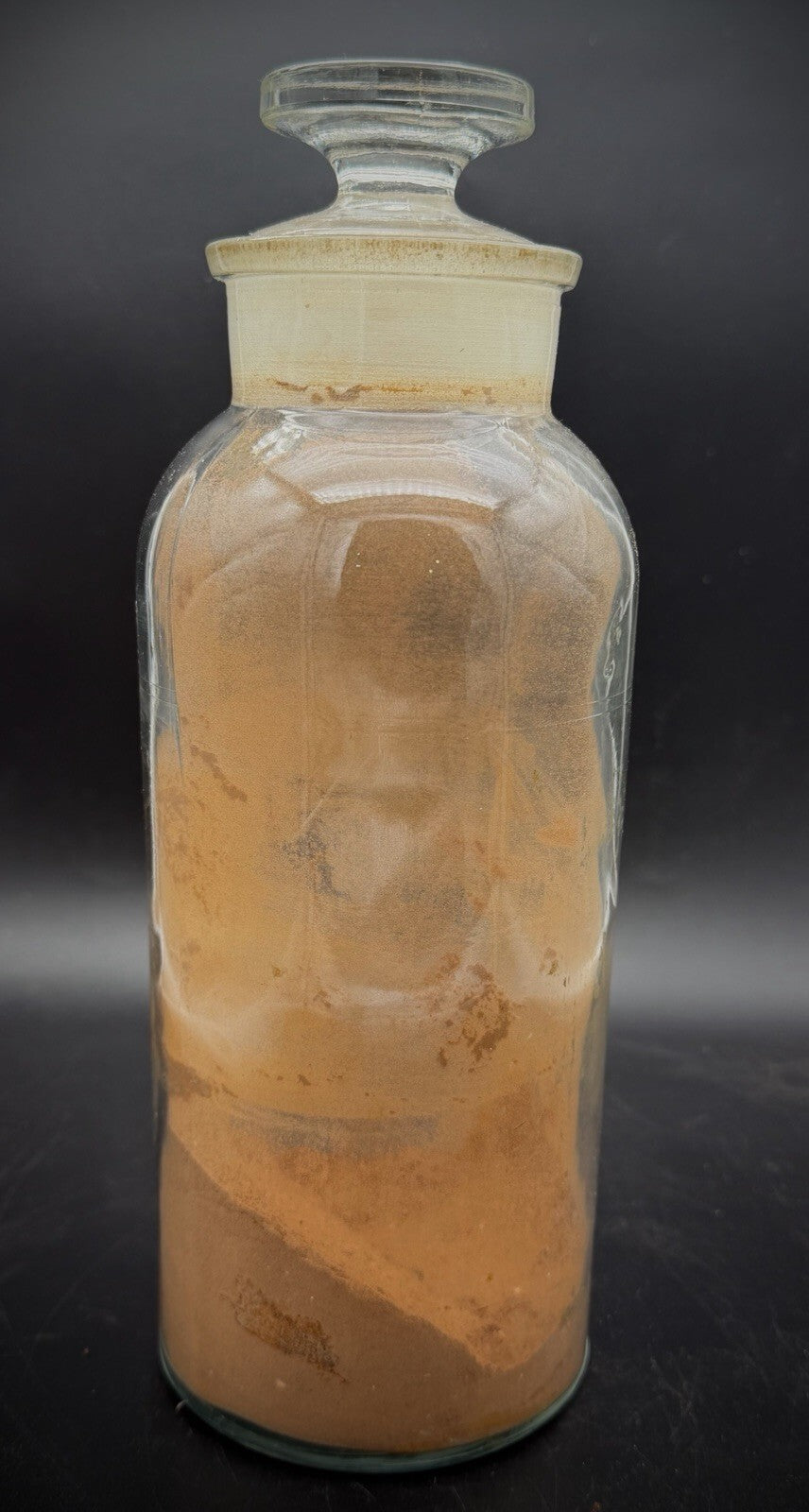 Antique Clear Glass Apothecary Bottle Jar with Ground Stopper