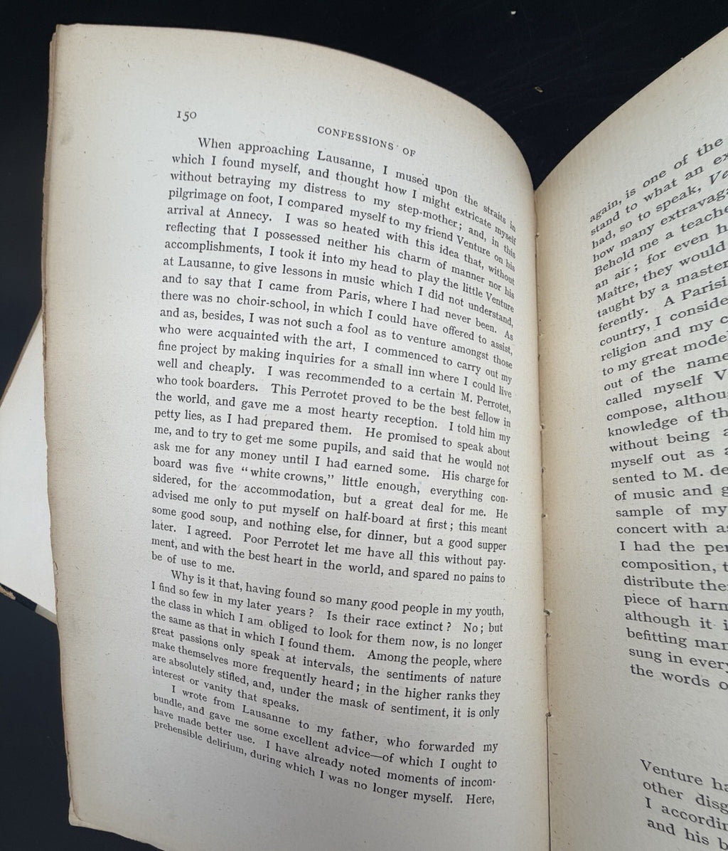 1896 Confessions of Jean Jacques Rousseau 2 Volume Set Privately Printed Rare