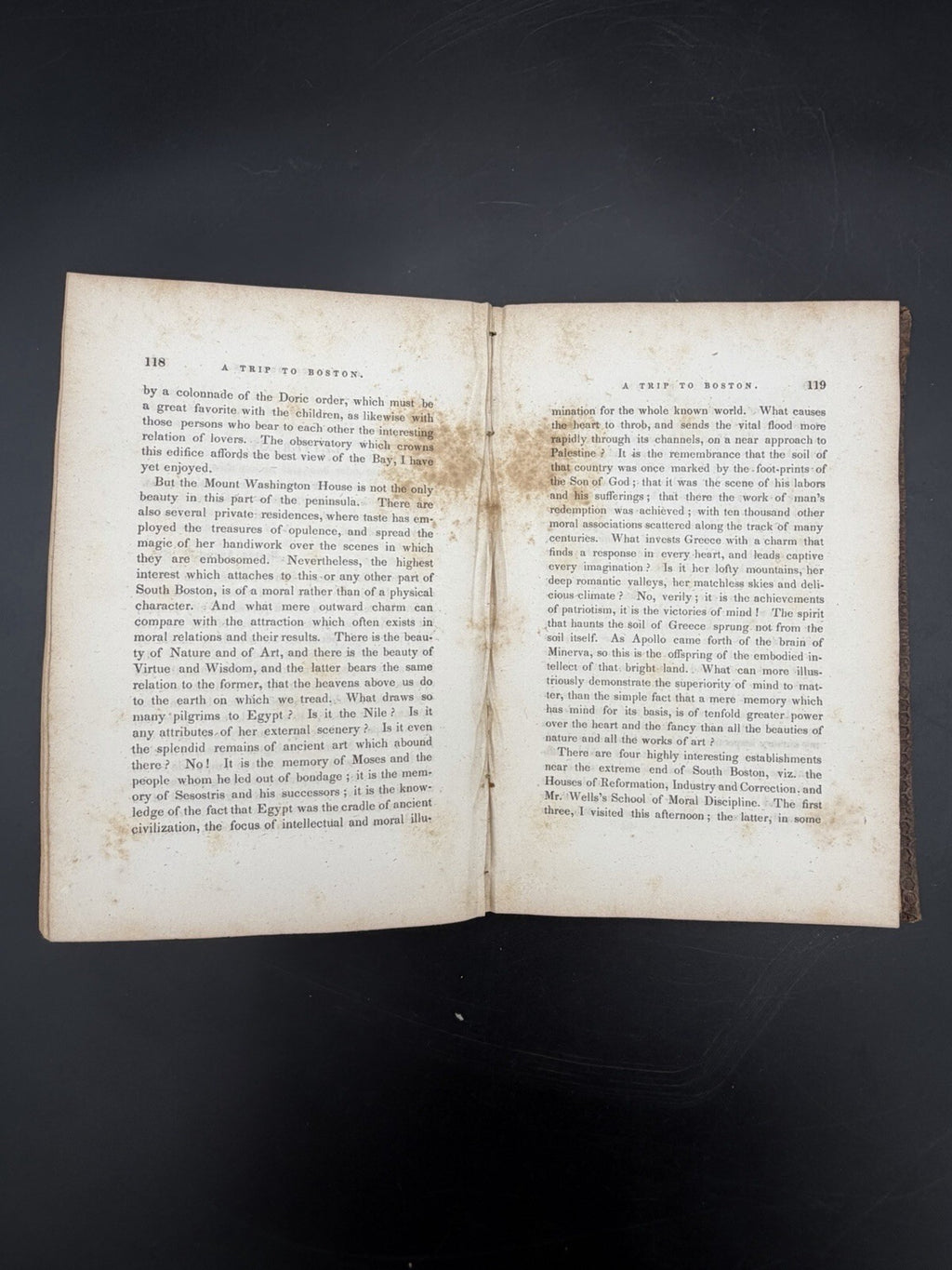 Antique Book, 1838 A Trip to Boston by E. C. Wines First Edition Travel Narrative
