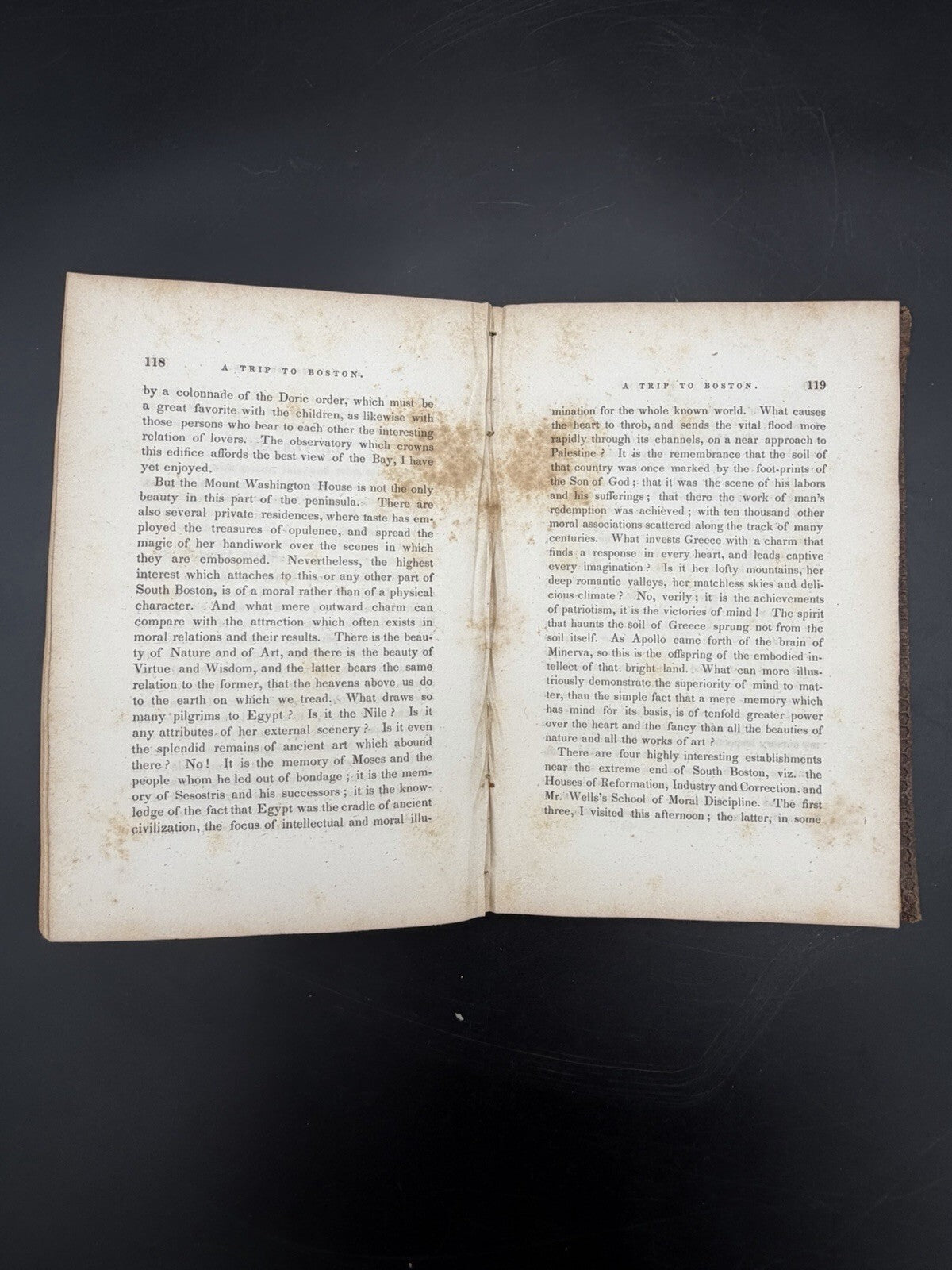 Antique Book, 1838 A Trip to Boston by E. C. Wines First Edition Travel Narrative