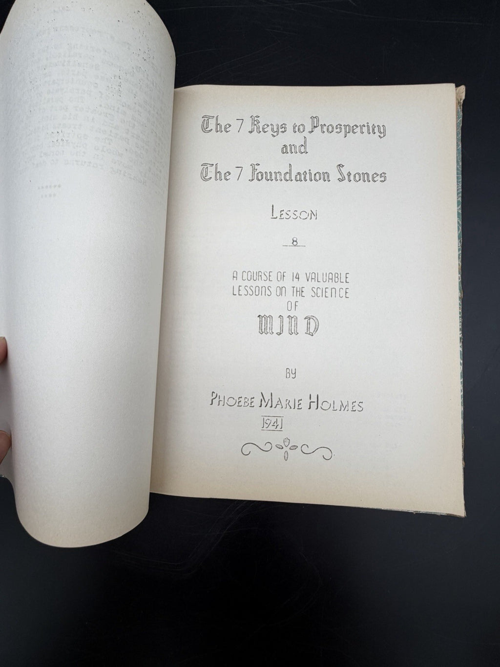Signed 1941 Phoebe Marie Holmes 7 Keys to Prosperity Metaphysical Book