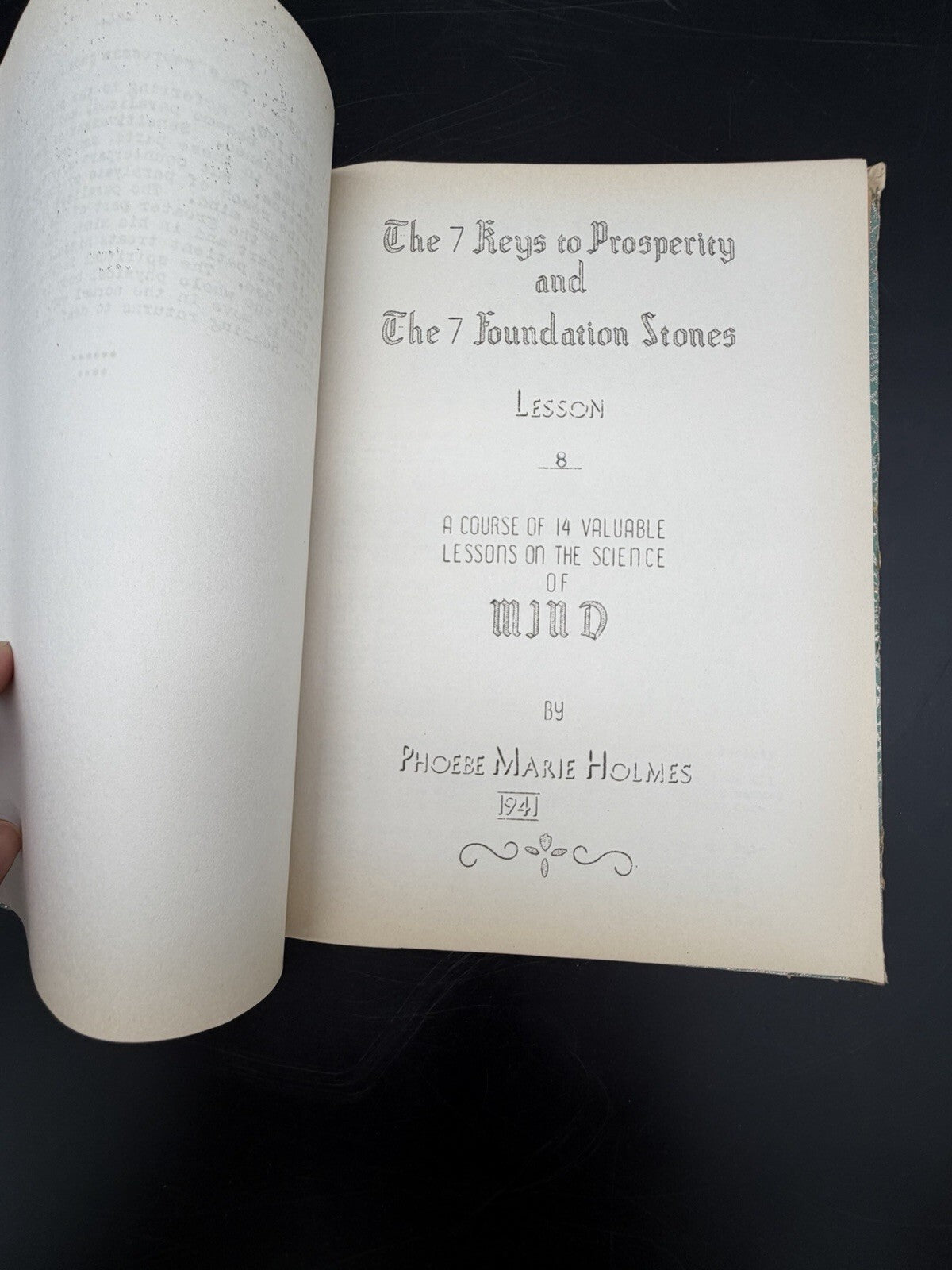 Signed 1941 Phoebe Marie Holmes 7 Keys to Prosperity Metaphysical Book