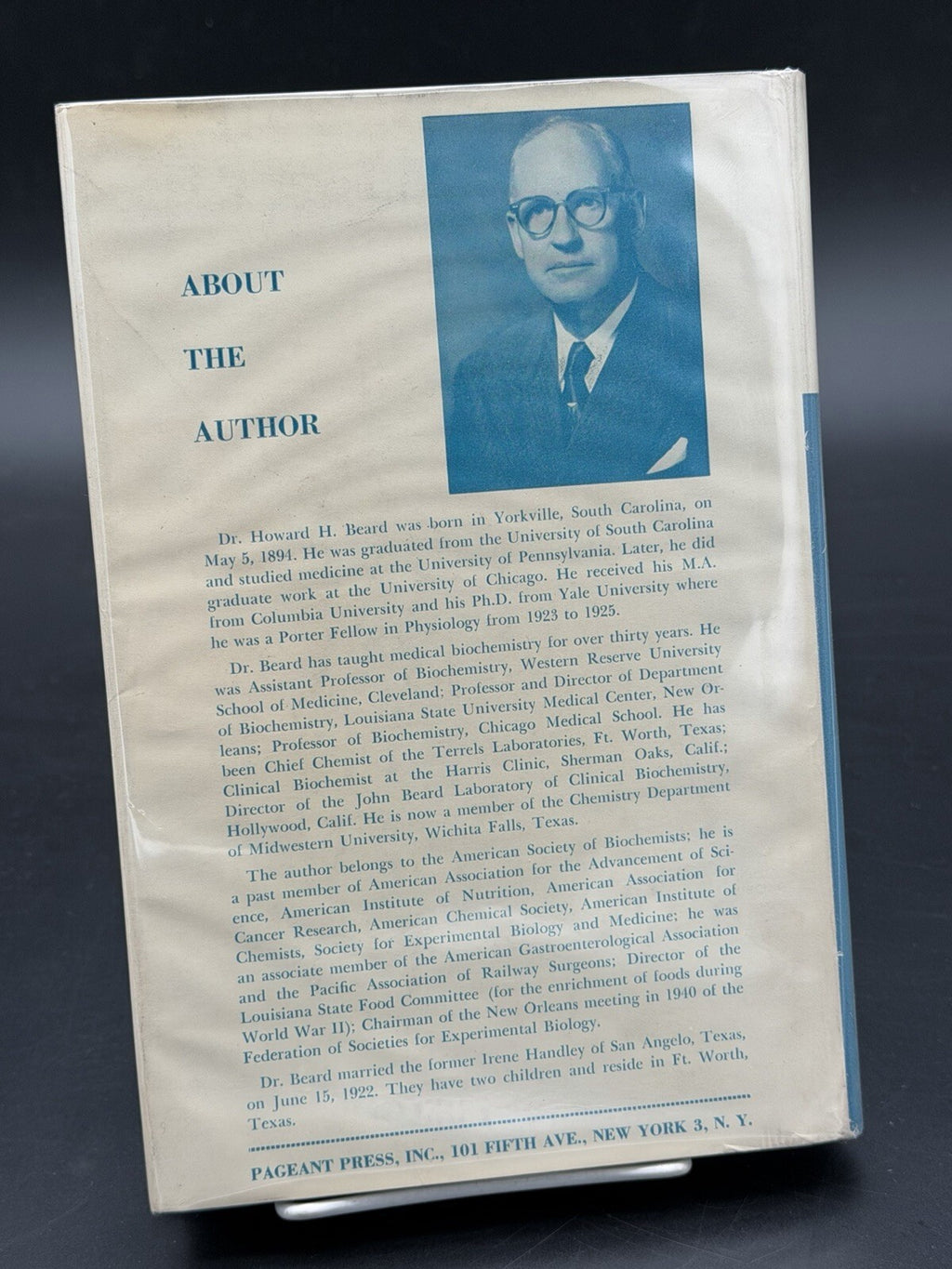 1958 A New Approach to the Conquest of Cancer Howard H. Beard Signed 1st Edition