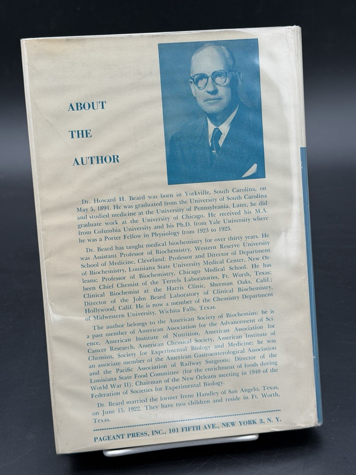1958 A New Approach to the Conquest of Cancer Howard H. Beard Signed 1st Edition