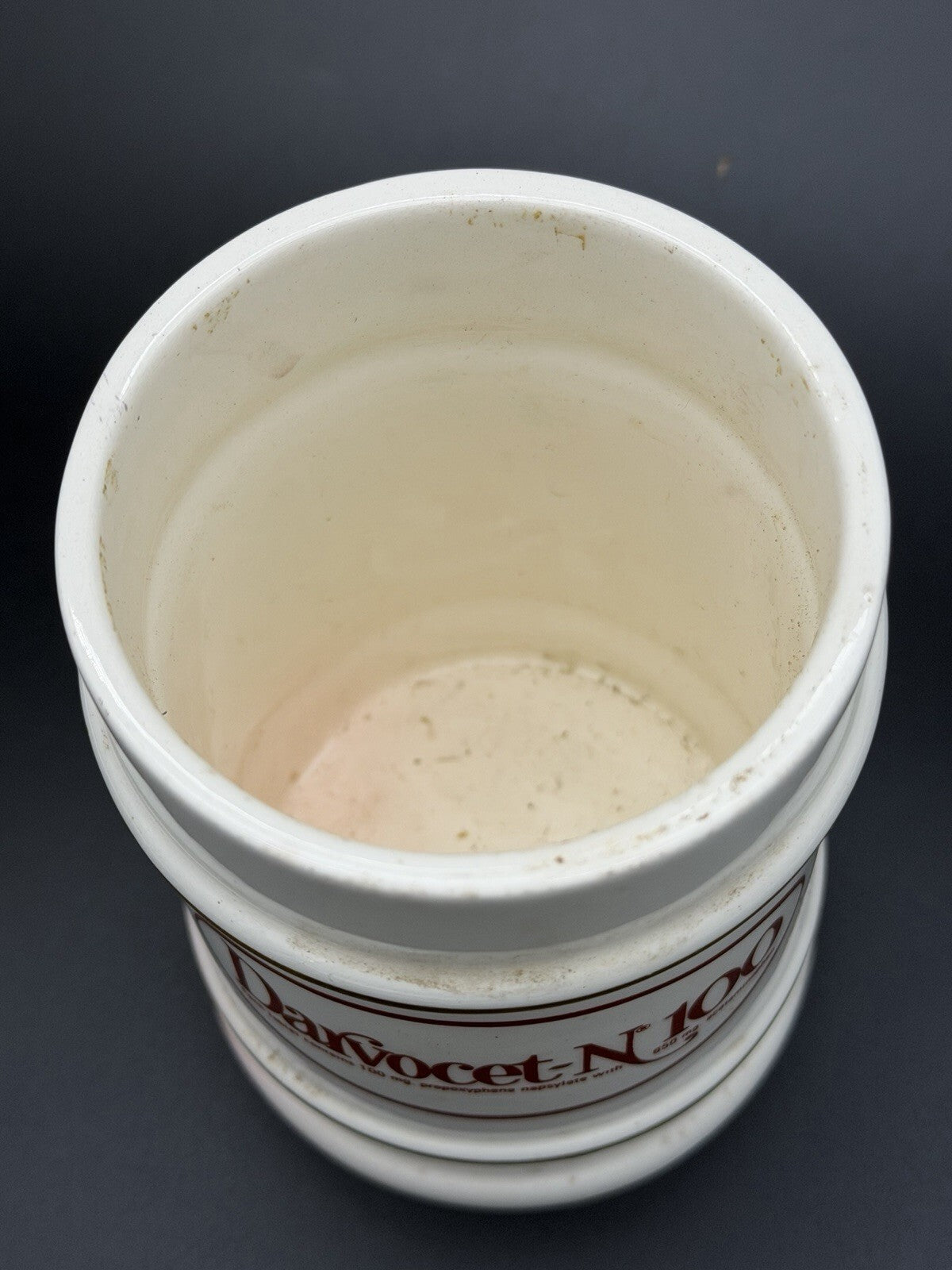 Vintage Lofisa Ceramic Apothecary Jar Darvocet Compound 65 Pharmacy Display