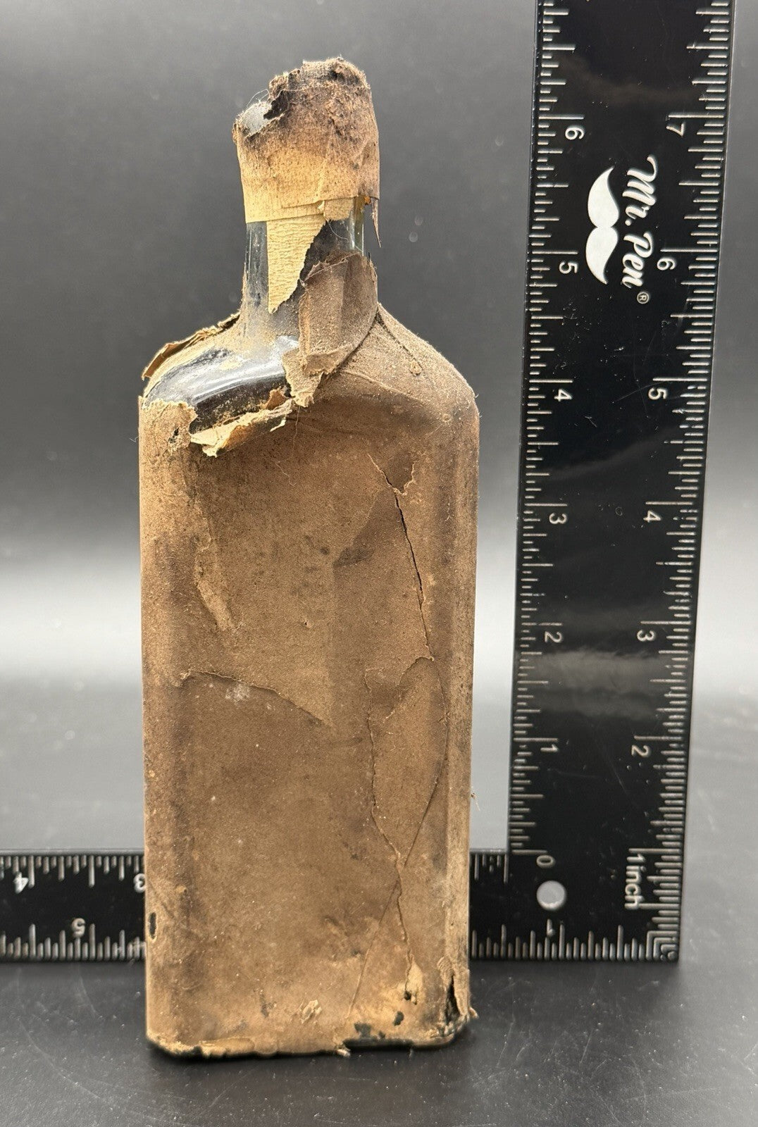 Vintage Wrapper Bottle Antique Medicine Container Wrapped Paper Label Raw Patina