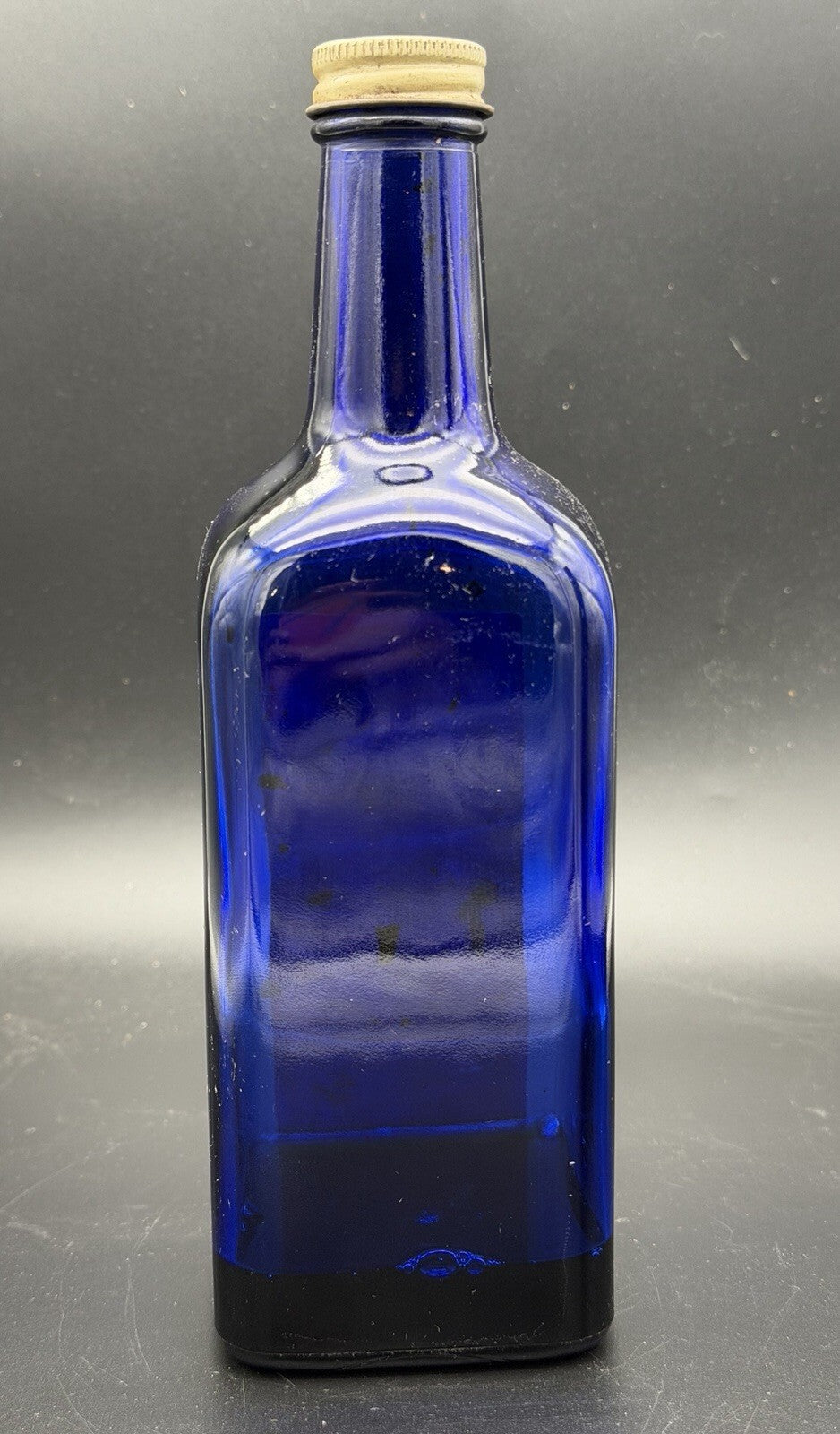 Vintage Cobalt Blue Elixir Peptenzyme Medicine Bottle Reed & Carnrick 1 Pint