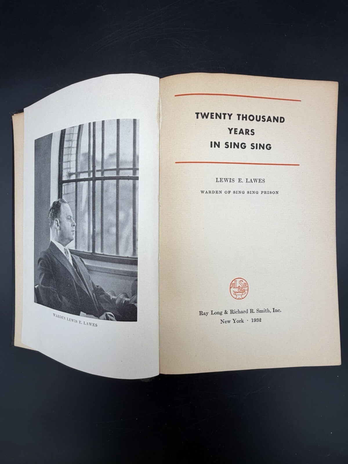 Twenty Thousand Years In Sing Sing by Lewis E. Lawes (Hardcover, 1st Ed., 1932)