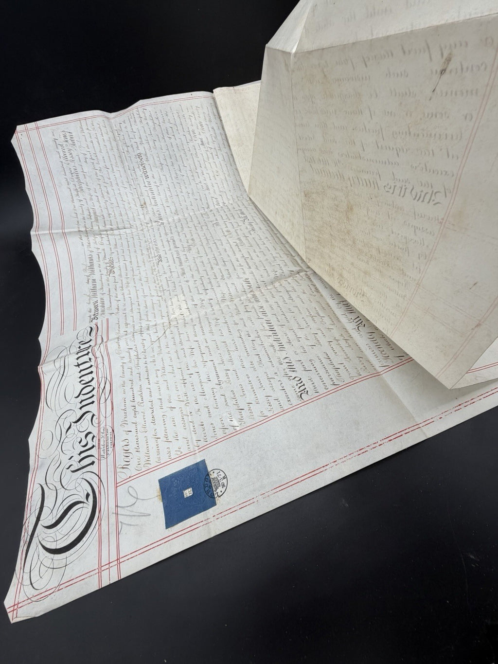 1871 Antique Vellum Mortgage Deed: Flintshire & Denbighshire, Wales (Signed)